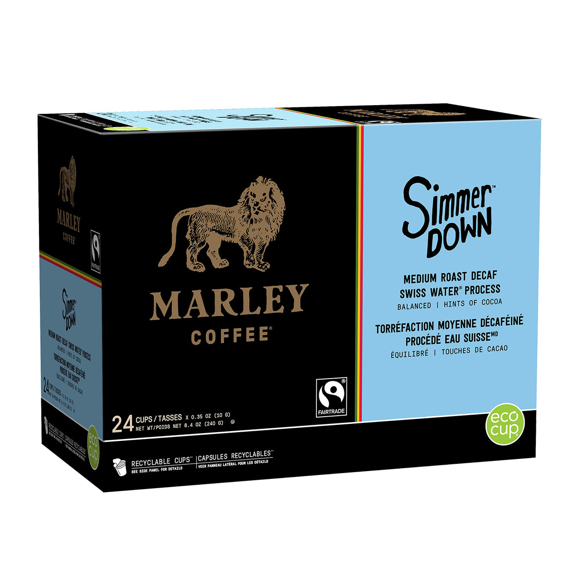 Marley Coffee Single Serve K-Cup Compatible Capsules, Simmer Down Decaf, Swiss Water Process, Medium Roast, 24 Count 🍁 All In One Marketplace Canada