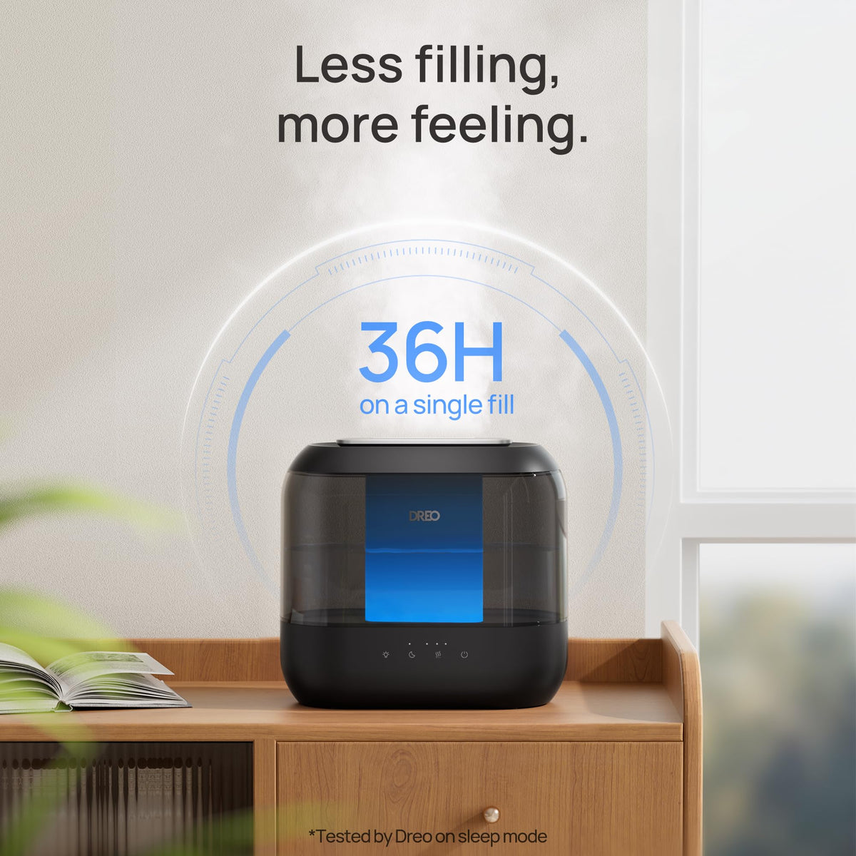 DREO Humidifiers for Bedroom, 4L Top Fill for Large Room, 36H Runtime [Ultra-Strong Mist Output] Quiet Cool Mist Air Humidifier for Baby Nursery, Plants, Night Light, Easy to Clean，Black 🍁 All In One Marketplace Canada