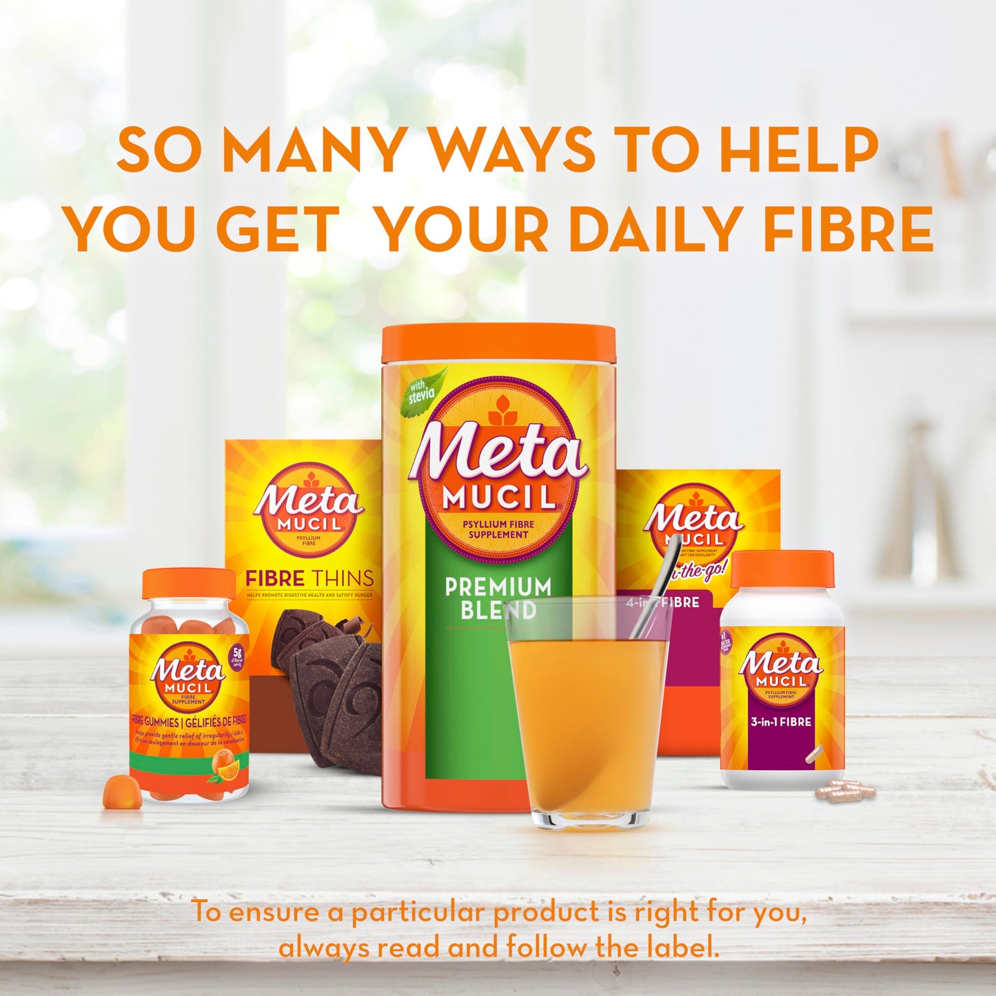 Metamucil, Daily Psyllium Husk Powder Supplement, Sugar-Free, 4-in-1 Fibre for Digestive Health, Orange Smooth Flavored Drink, 72 Servings 🍁 All In One Marketplace Canada