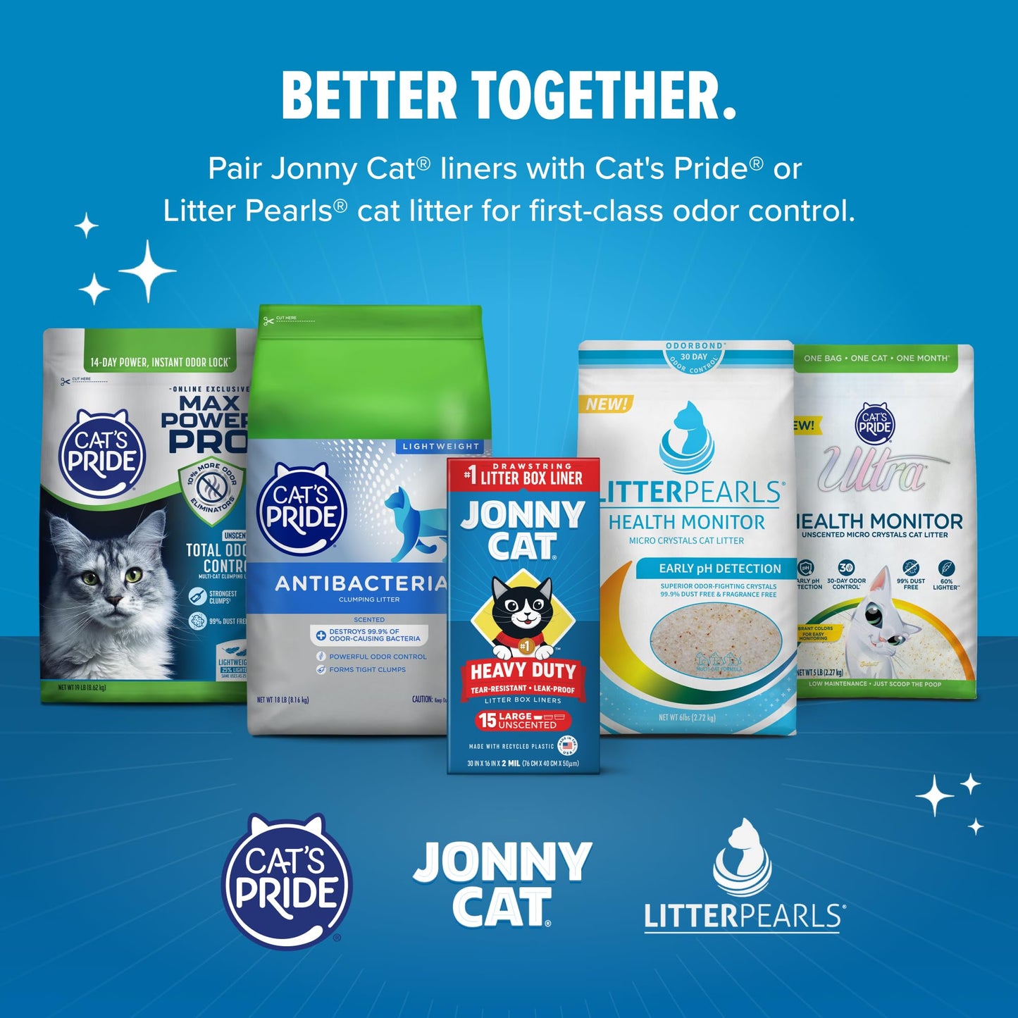 Jonny Cat Litter Box Liners: Heavy Duty - Tear & Leak Resistant - Drawstring Close - Jumbo, 15 Count 🍁 All In One Marketplace Canada