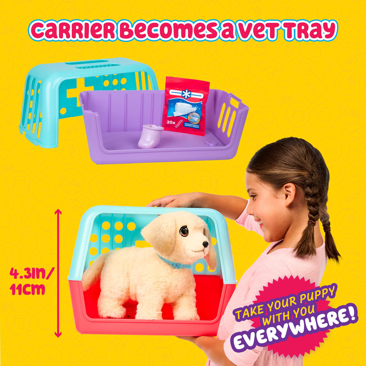 Little Live Pets Ouchies - Cooper The Retriever Puppy|Transform from Injured to Healed Like a Vet. Make a Real Cast. Walking Puppy with Carrier (35cm/13.8in Tall). Repeat Play. 50+ Sounds & Reactions 🍁 All In One Marketplace Canada