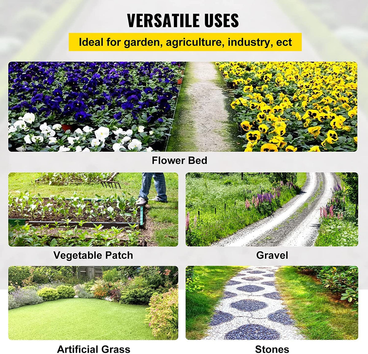 VEVOR 6.5FTx300FT Premium Weed Barrier Fabric Heavy Duty 3OZ, Woven Weed Control Fabric, High Permeability Good for Flower Bed, Geotextile Fabric for Underlayment, Polyethylene Ground Cover 🍁 All In One Marketplace Canada