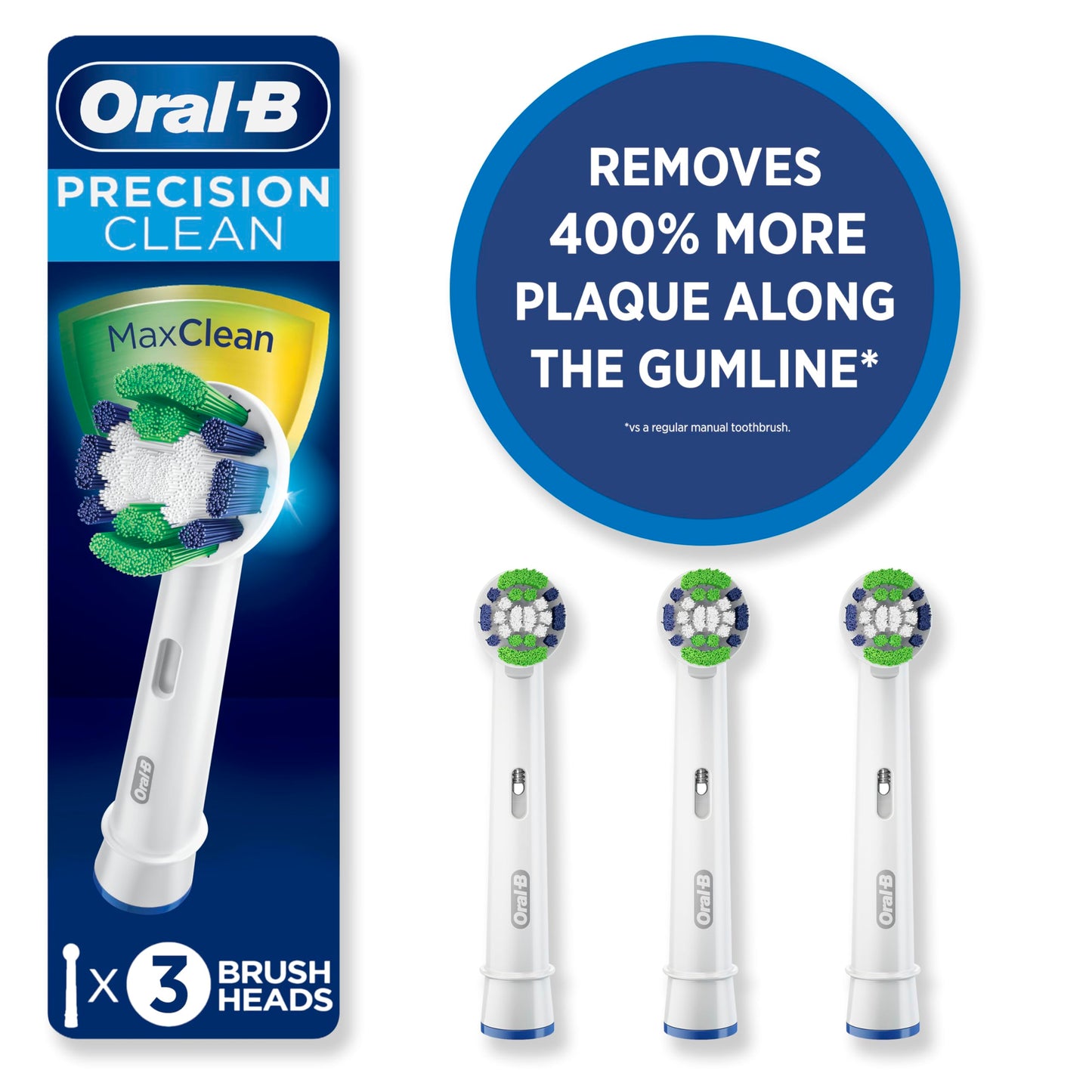 Oral-B Precision Clean Electric Toothbrush Replacement Brush Heads Refill, White, 3 Count 🍁 All In One Marketplace Canada