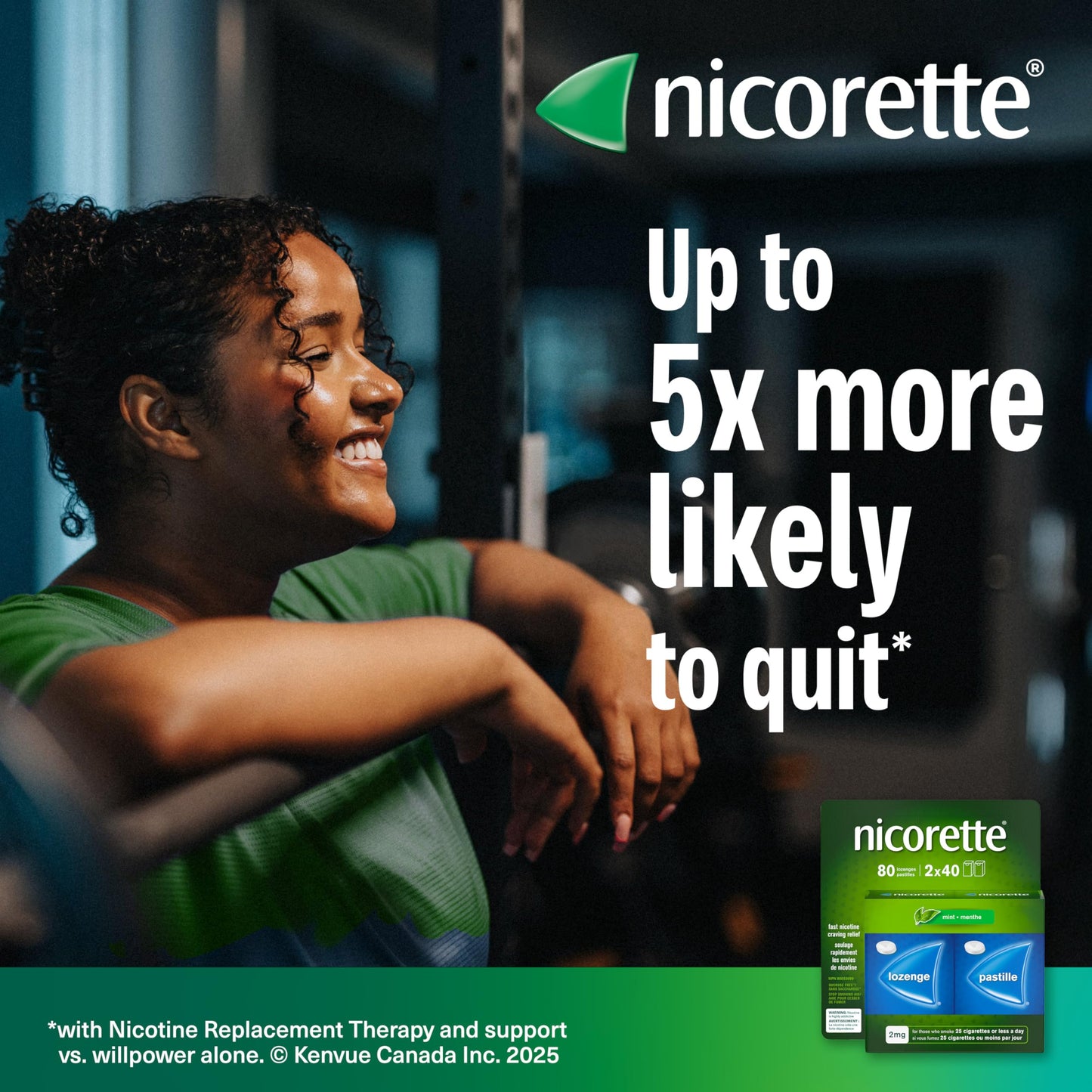 Nicorette Nicotine Lozenges Quit Smoking Aid, Mint, 2mg, 160 Count 🍁 All In One Marketplace Canada