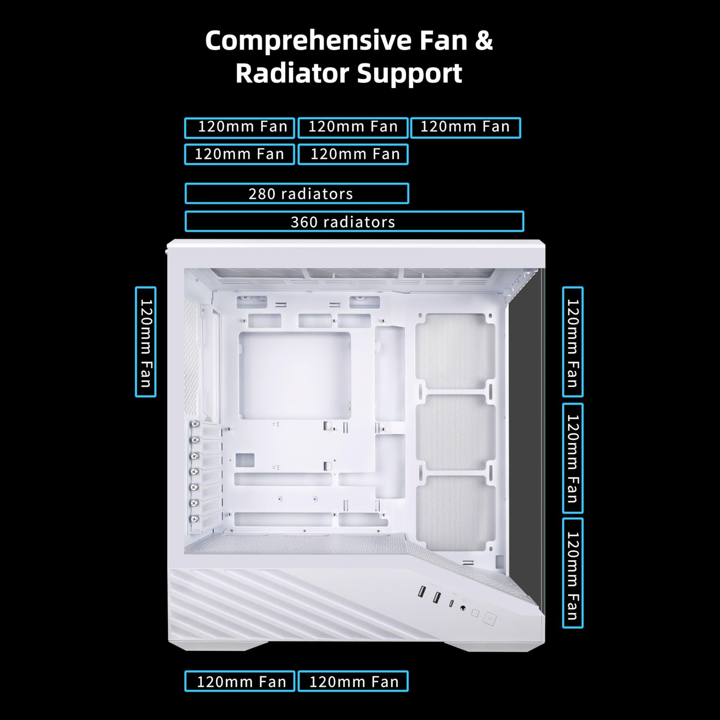 Lian Li Vector V100 ATX Mid-Tower PC Case with 4 ARGB PWM Fans, Black 🍁 All In One Marketplace Canada