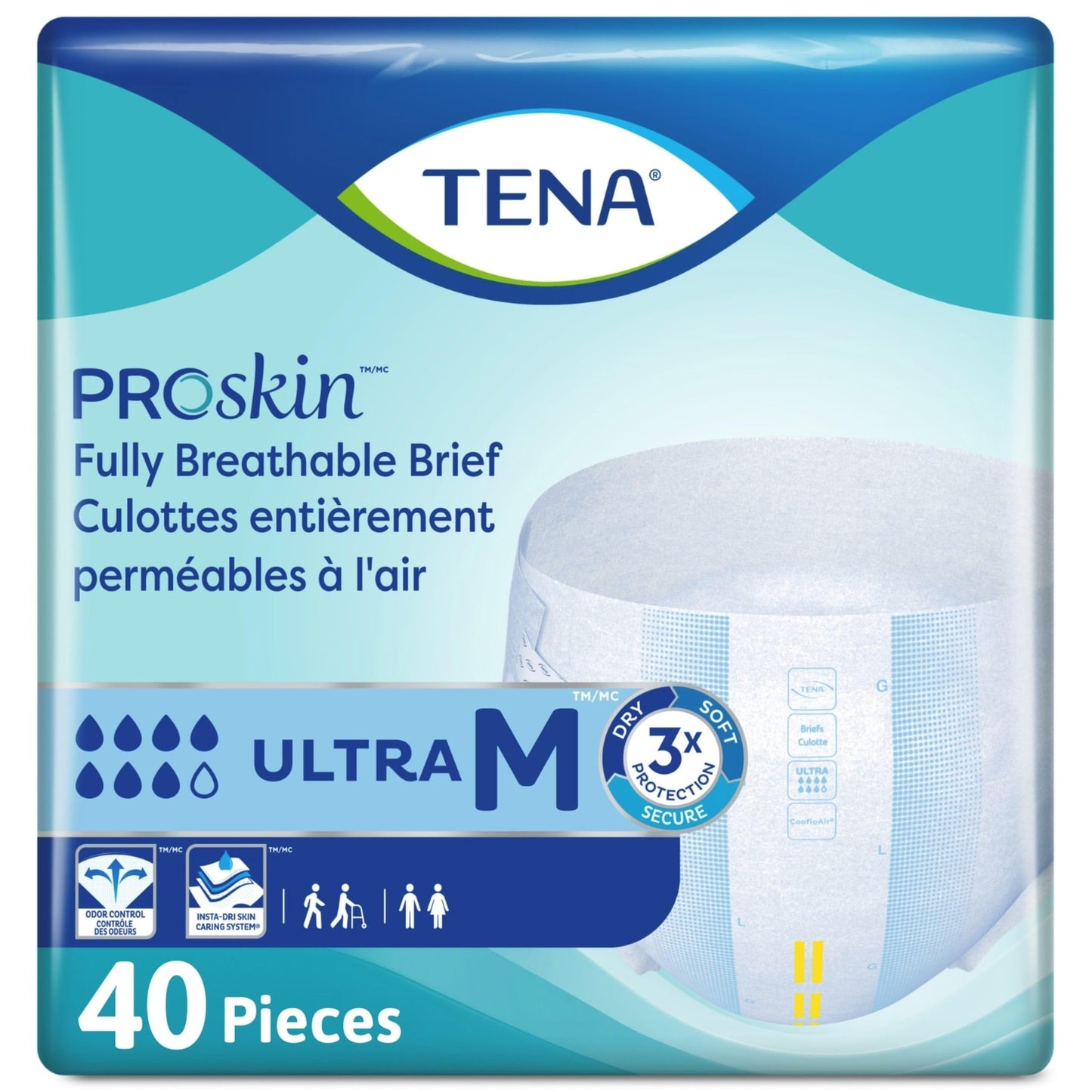 TENA Proskin Ultra Absorbency Incontinence Briefs, Unisex, Medium, 40 ct 🍁 All In One Marketplace Canada