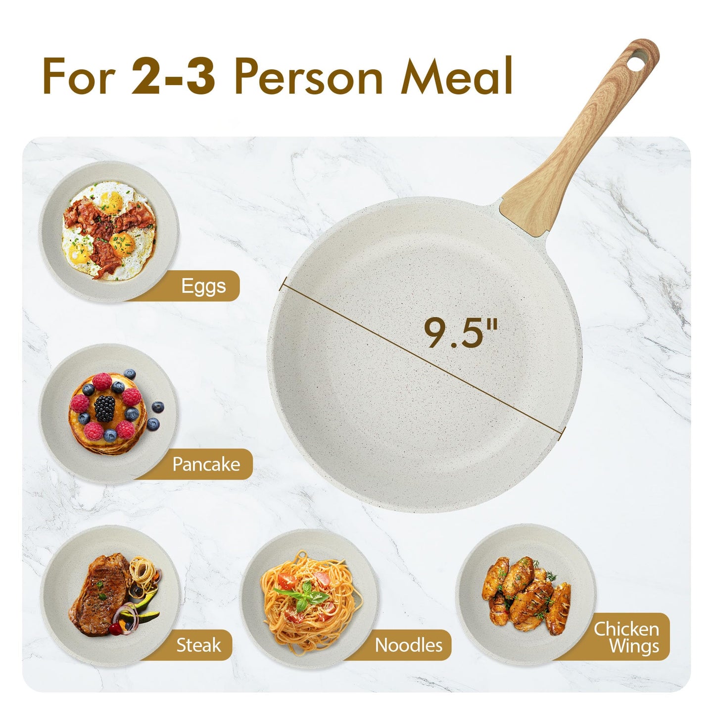 SENSARTE Nonstick Ceramic Frying Pan Skillet, 9.5 Inch Omelet Pan, Healthy Non Toxic Chef Pan, Induction Compatible Egg Pan with Heat Resistant Handle, PFAS-Free 🍁 All In One Marketplace Canada