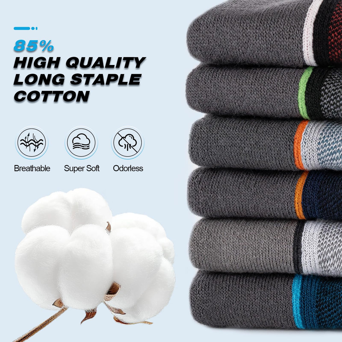 Cirorld Mens Ankle Running Socks, Athletic Cushioned Low Cut Moisture Wicking Cotton Short Sports Socks, 6 Pairs 🍁 All In One Marketplace Canada
