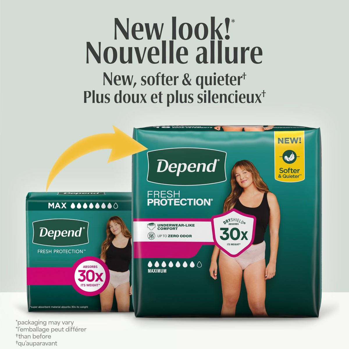 Depend FIT-FLEX Adult Incontinence Underwear for Women, Maximum Absorbency, XXL, Blush, 22 Count 🍁 All In One Marketplace Canada