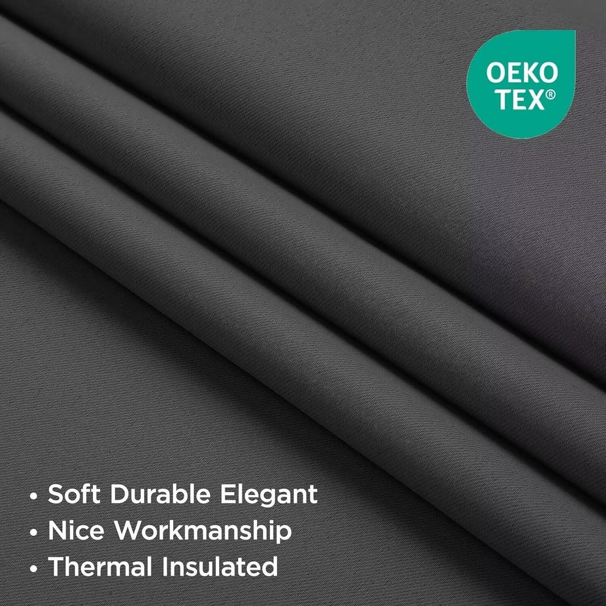 Joydeco Blackout Curtains for Bedroom 2 Panels Set (52"W x 84"L, Dark Grey) 🍁 All In One Marketplace Canada