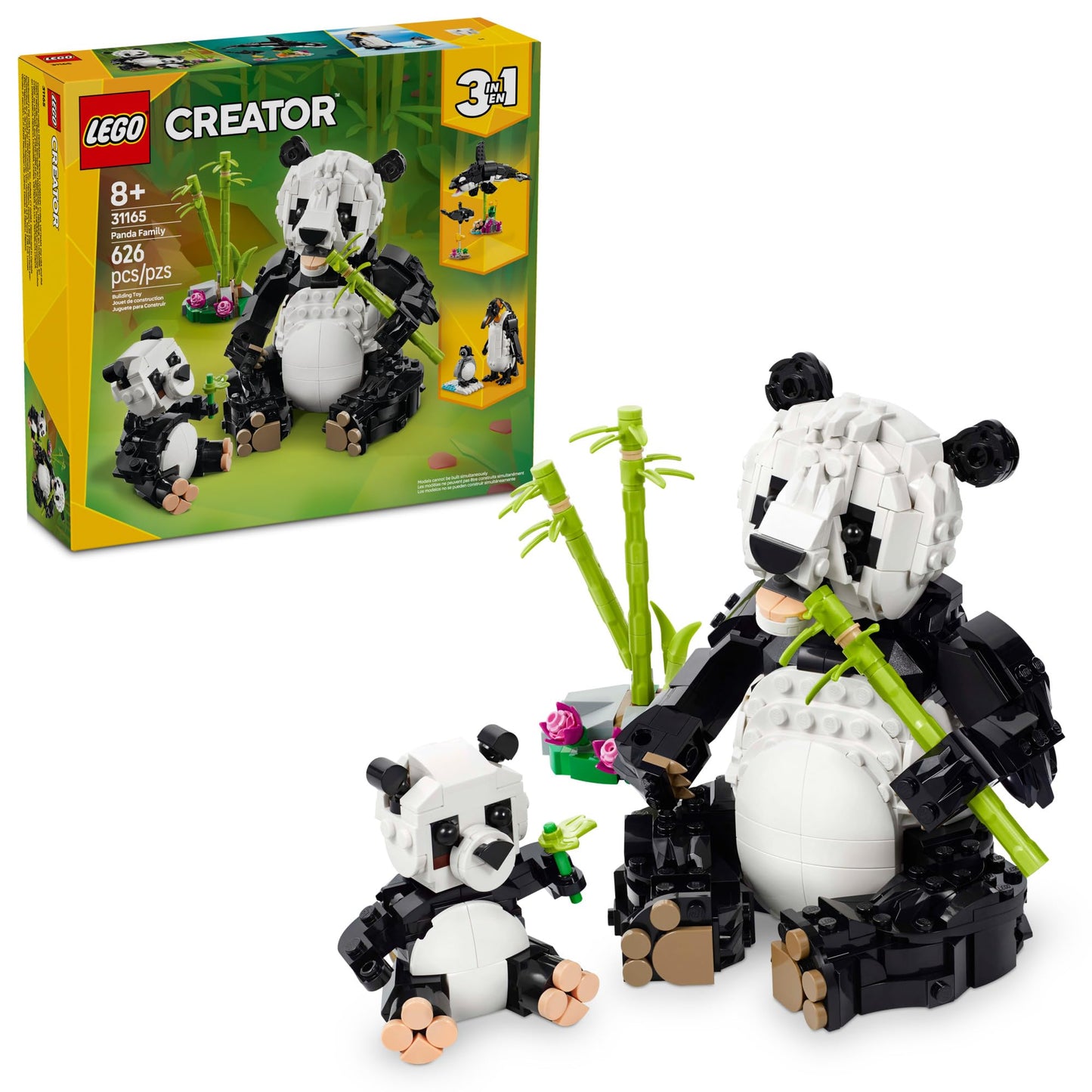 LEGO Creator 3 in 1 Wild Animals Panda Family - Building Toy Kit for Kids with 3 Building Options, Panda, Penguin, or Orca - 8 Year Old Girl & Boy Birthday Gifts - 31165 🍁 All In One Marketplace Canada