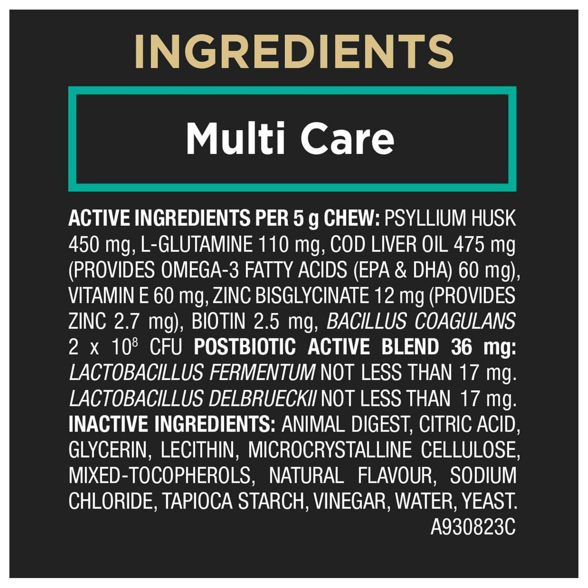 Purina Pro Plan Veterinary Supplements, Mutli Care Dog Chew Probiotic - 300 g (60 Chews) 🍁 All In One Marketplace Canada