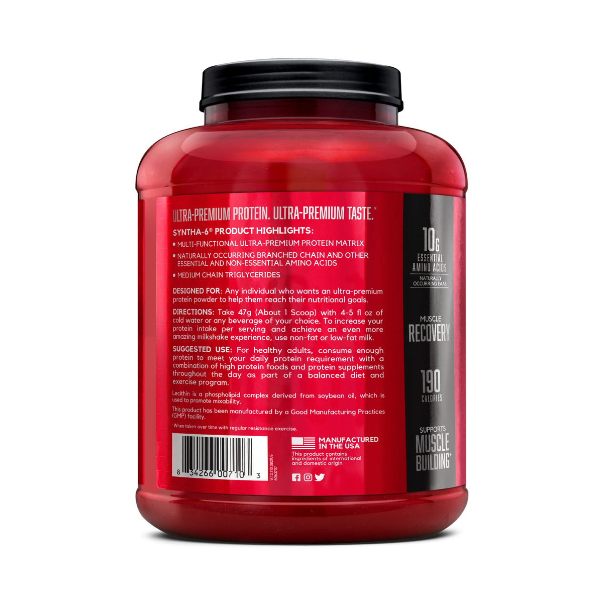 BSN SYNTHA-6 Premium Protein Powder Matrix: Whey Protein + Micellar Casein + Milk Protein Isolate, 2.270g - Vanilla Ice Cream, 48 servings (packaging may vary) 🍁 All In One Marketplace Canada