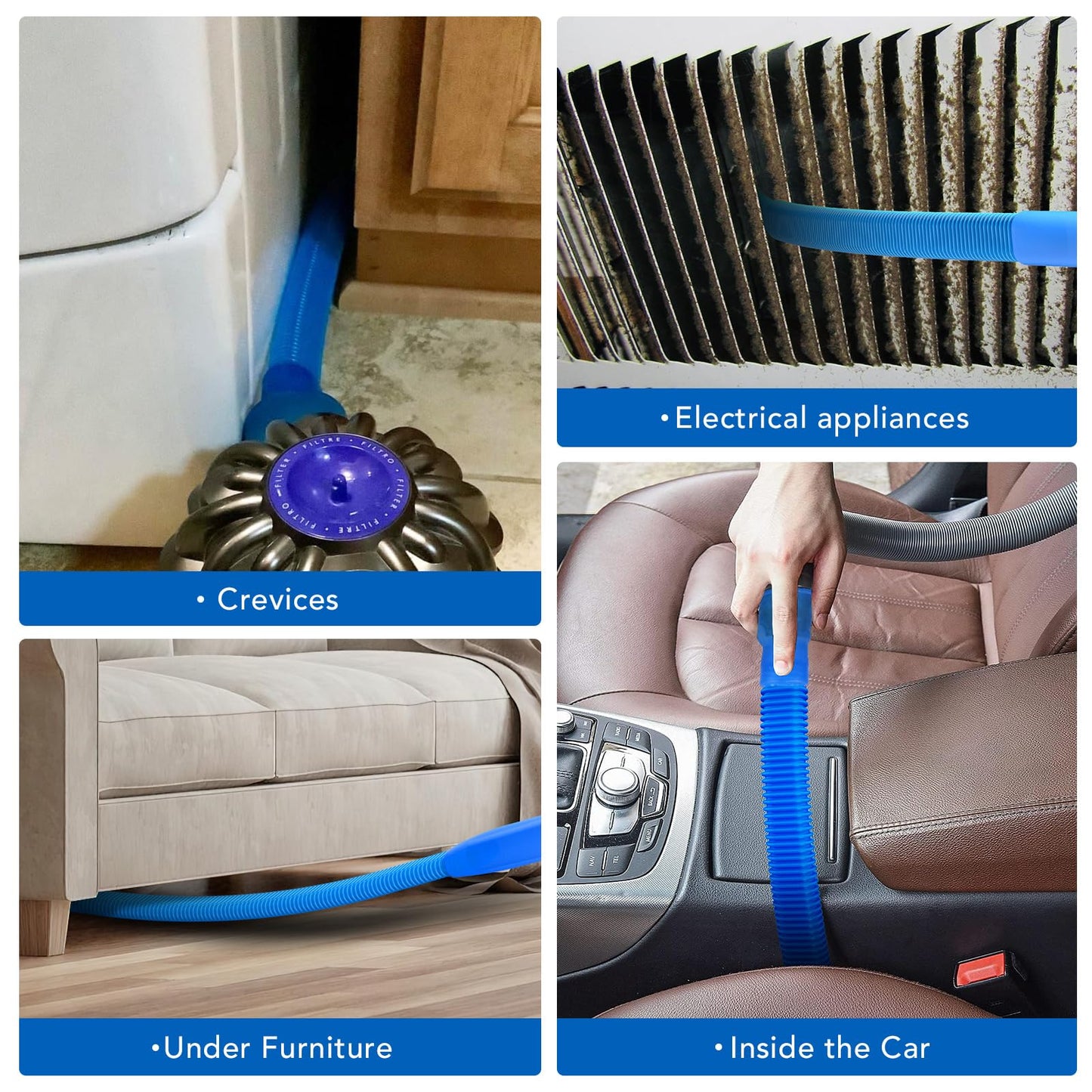 Sealegend 1 Piece Dryer Vent Cleaning Kit, Dryer Vent Cleaner Dryer Lint Vacuum Attachment with Stretch Connector Compatible with All Vacuum Cleaner Vacuum Hose Lint Remover, Blue 31.5 Inch 🍁 All In One Marketplace Canada