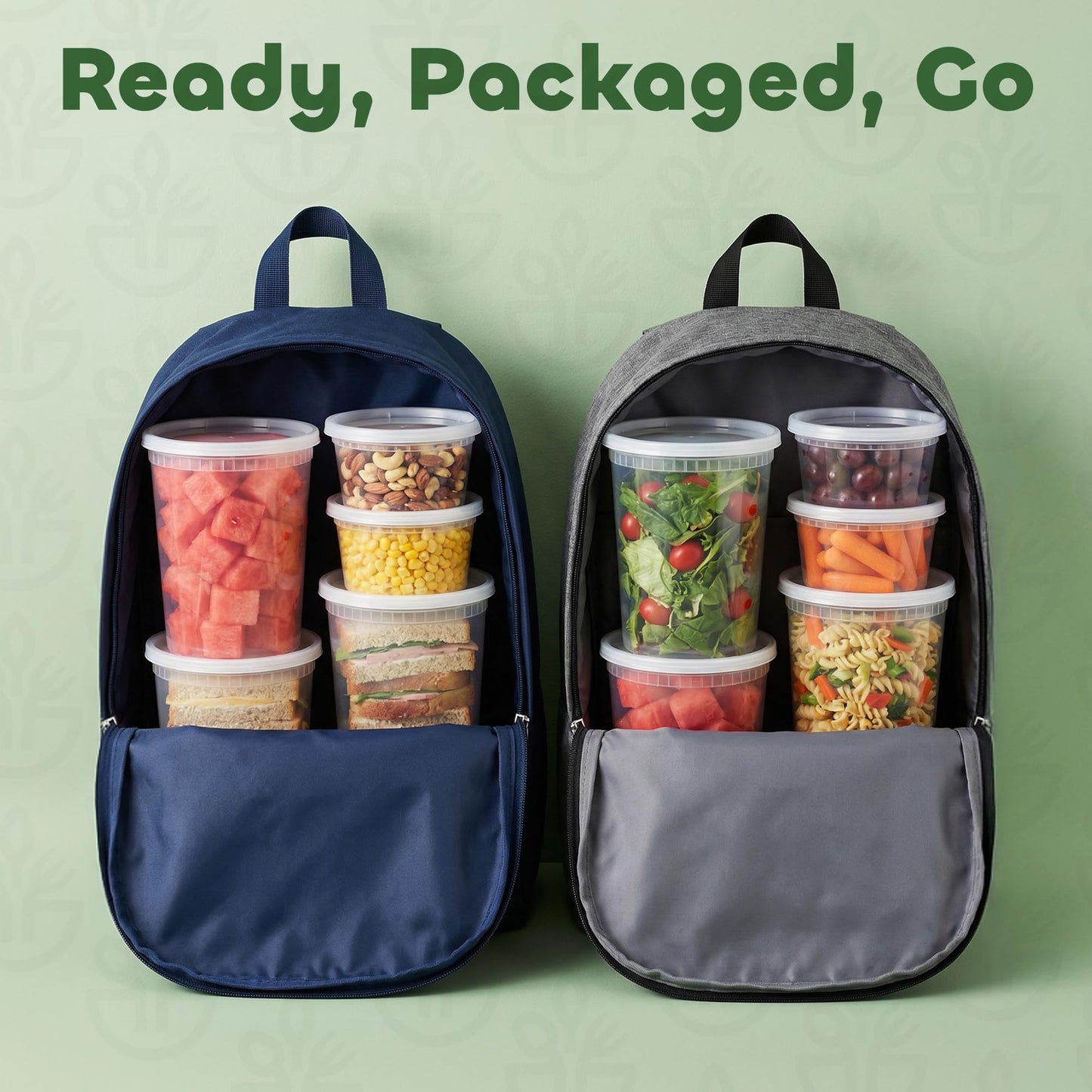 Deli Food Containers with Lids - (48 Sets) 24-32 Oz Quart Size & 24-16 Oz Pint Size Airtight Food Storage Takeout Meal Prep Containers with 54 Lids, BPA-Free, Dishwasher, Microwave Safe 🍁 All In One Marketplace Canada