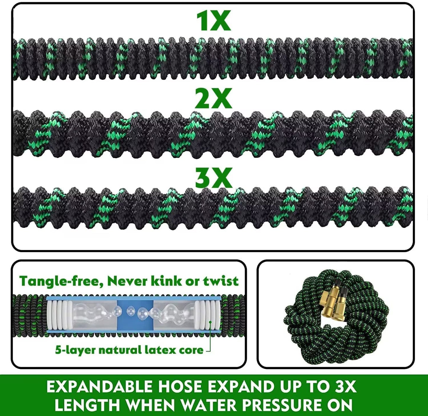 200 FT Garden Hose Expandable Hose - All New 2026 Flexible Water Hose with 10 Functions Spray Nozzle - Car Wash Hose with Solid Brass Connector, Leakproof Lightweight Expanding Pipe for Yard,Outdoor 🍁 All In One Marketplace Canada
