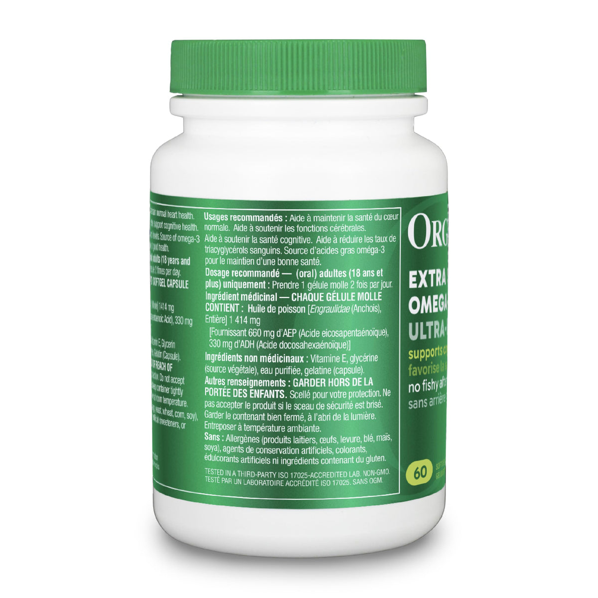 Organika Extra Strength Omega-3 Fish Oil 1414mg – High DHA (330mg) and EPA (660mg) Formula for Cognitive, Brain & Heart Health – No Fishy Aftertaste, Sustainably Sourced – 60 Softgels 🍁 All In One Marketplace Canada