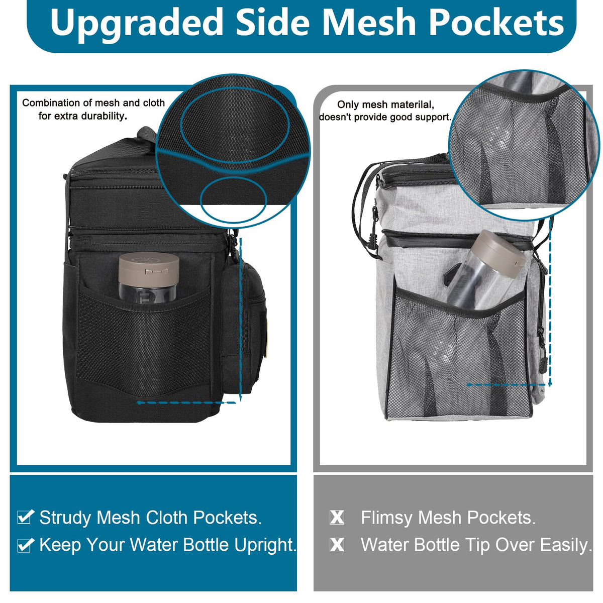 Tactical Lunch Box Cooler Bag - Expandable Insulated Lunch Bag for Men Daily - Large Lunchbox for Adults Work Shifts Outdoor Trips Black 16L 🍁 All In One Marketplace Canada