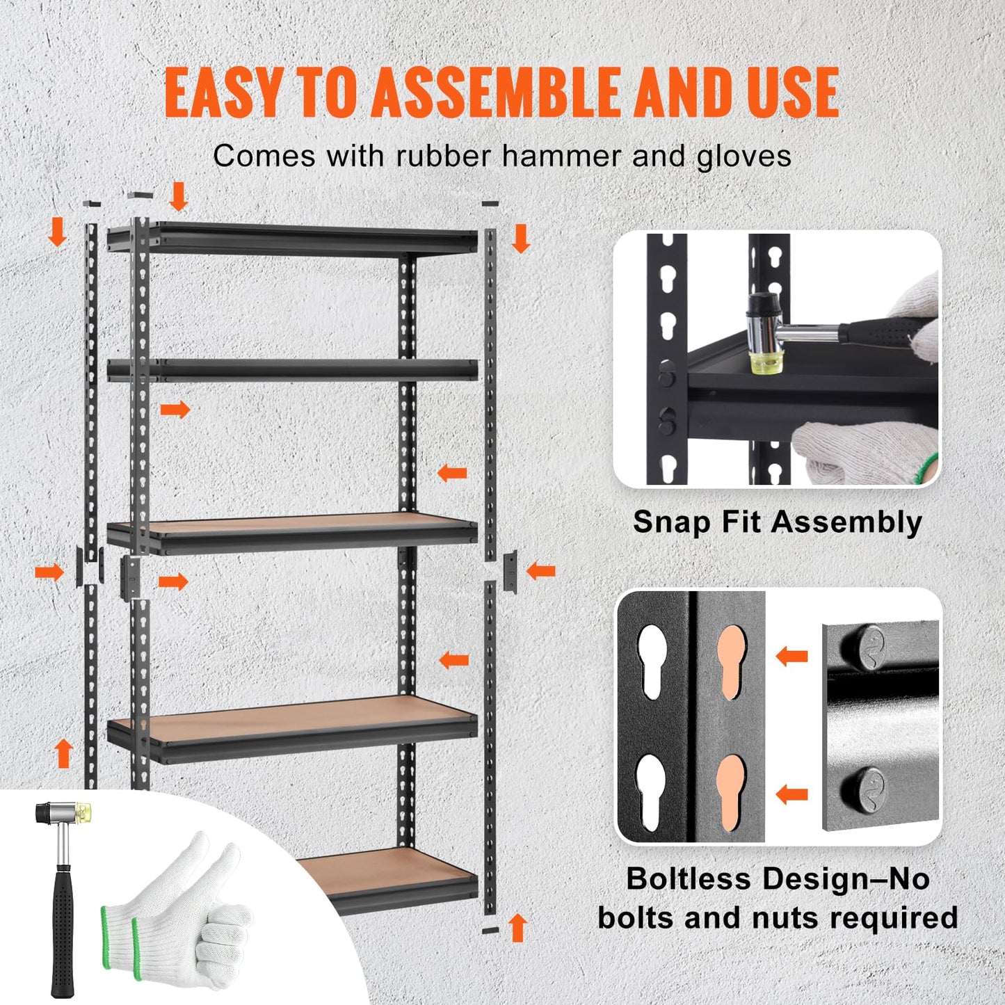 VEVOR Storage Shelving Unit, 5-Tier Adjustable, 2000 lbs Capacity, Heavy Duty Garage Shelves Metal Organizer Utility Rack, Black, 30" L x 12" W x 60" H for Kitchen Pantry Basement Bathroom Laundry 🍁 All In One Marketplace Canada