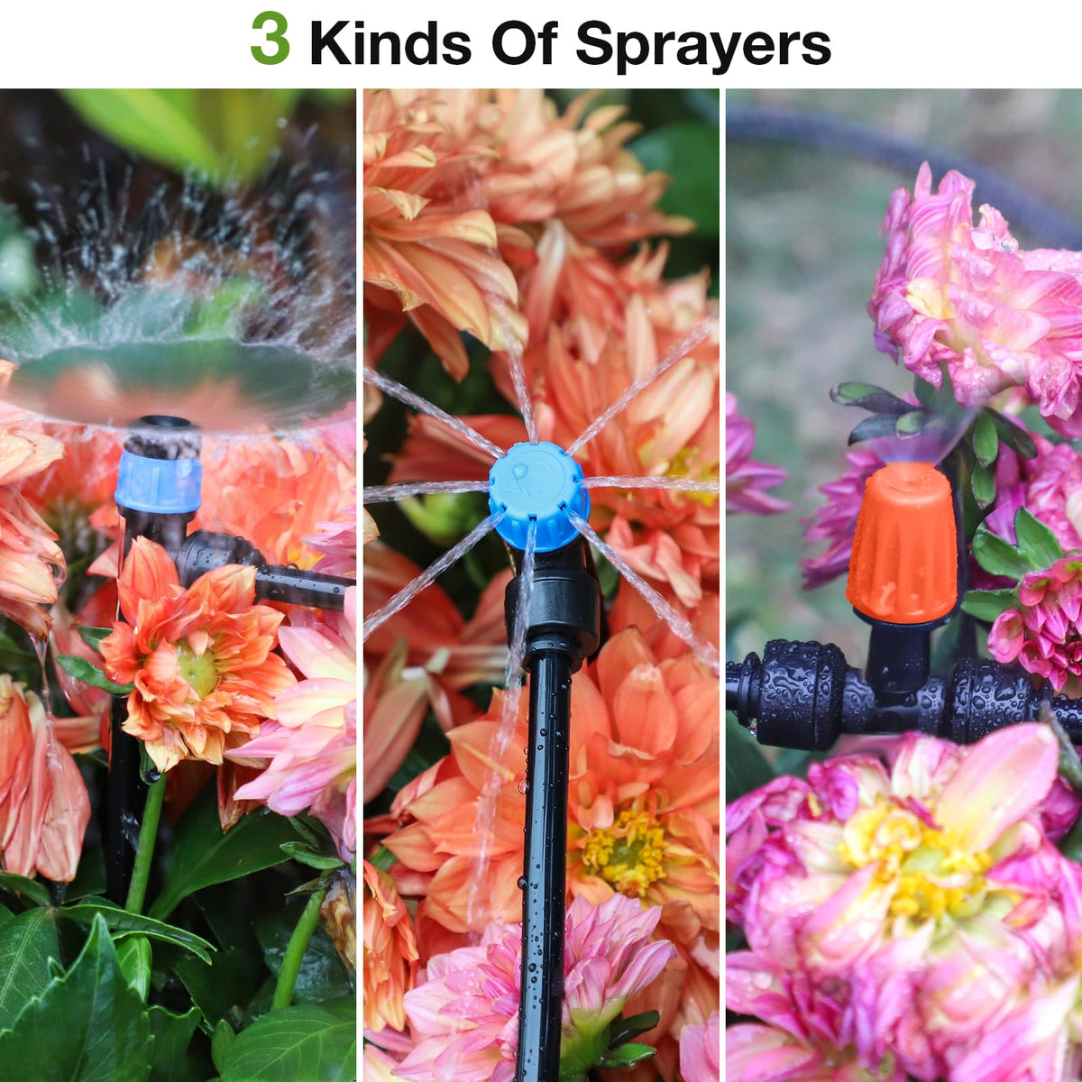 MIXC 101FT Drip Irrigation System, Easy to Setup Automatic Garden System with Anti-UV 1/4" & 1/2" Tubing - Water-Saving Adjustable Nozzles & Sprinklers for Patio, Greenhouse, Raised Bed, Potted Plants 🍁 All In One Marketplace Canada