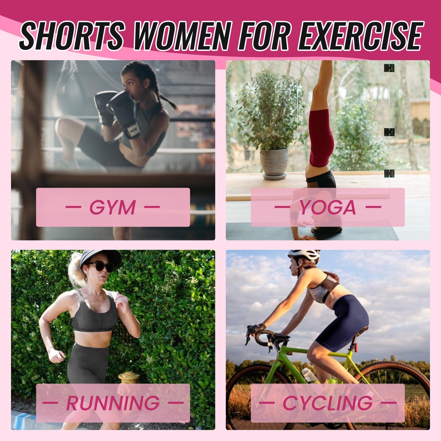 CAMPSNAIL 4 Pack Biker Shorts Women - 5"/8" High Waisted Soft Tummy Control for Workout Gym Yoga Running Summer Shorts 🍁 All In One Marketplace Canada