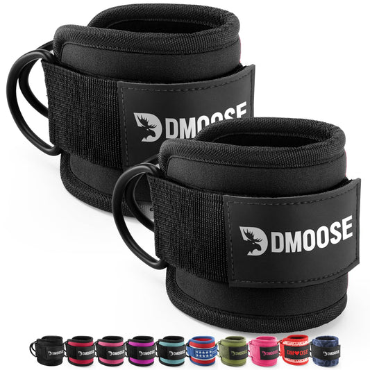 DMoose Ankle Straps for Cable Machines for Kickbacks, Glute Workouts, Leg Extensions, Curls, and Hip Abductors for Men and Women, Adjustable Ankle Strap with Double D-Rings and Neoprene Support 🍁 All In One Marketplace Canada