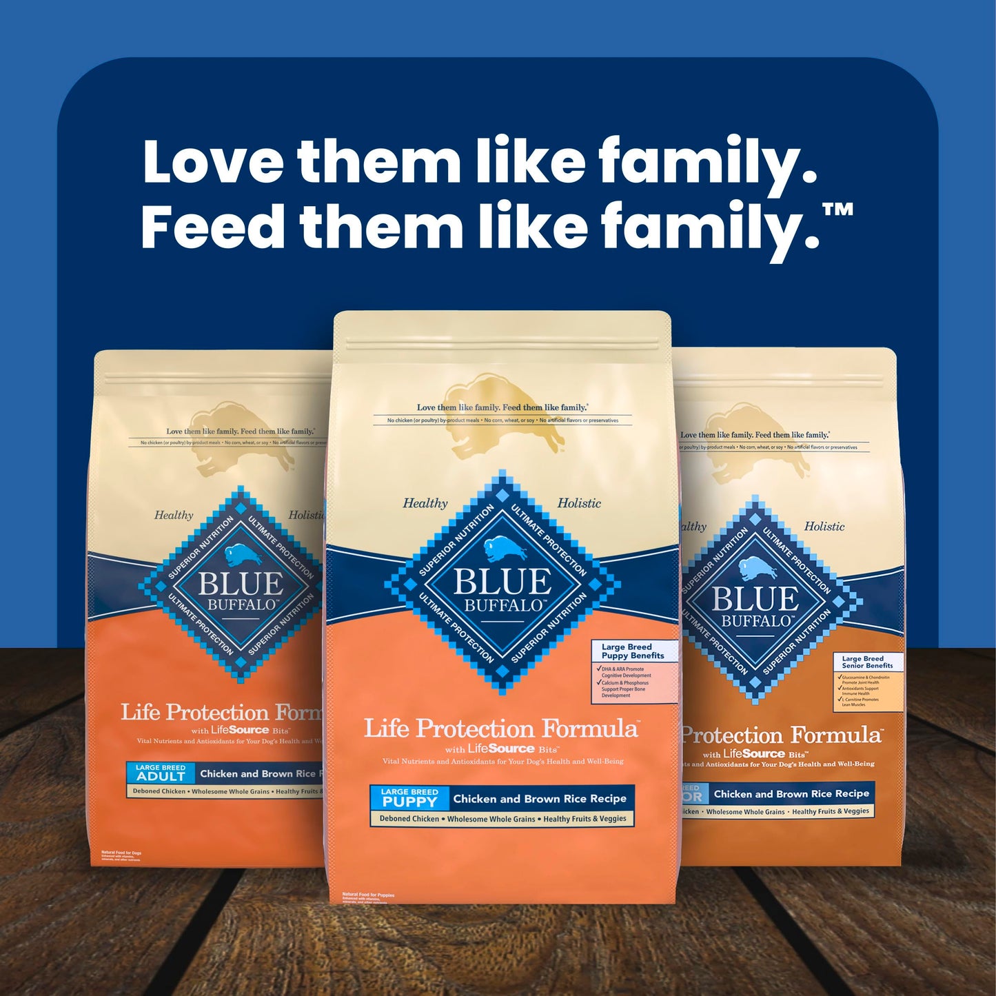 Blue Buffalo Life Protection Formula Chicken & Brown Rice Large Breed Puppy Dry Dog Food with DHA & ARA, Supports Immunity with LifeSource Bits, Promotes Healthy Muscles & Strong Bones, 11.7kg/26 lbs 🍁 All In One Marketplace Canada