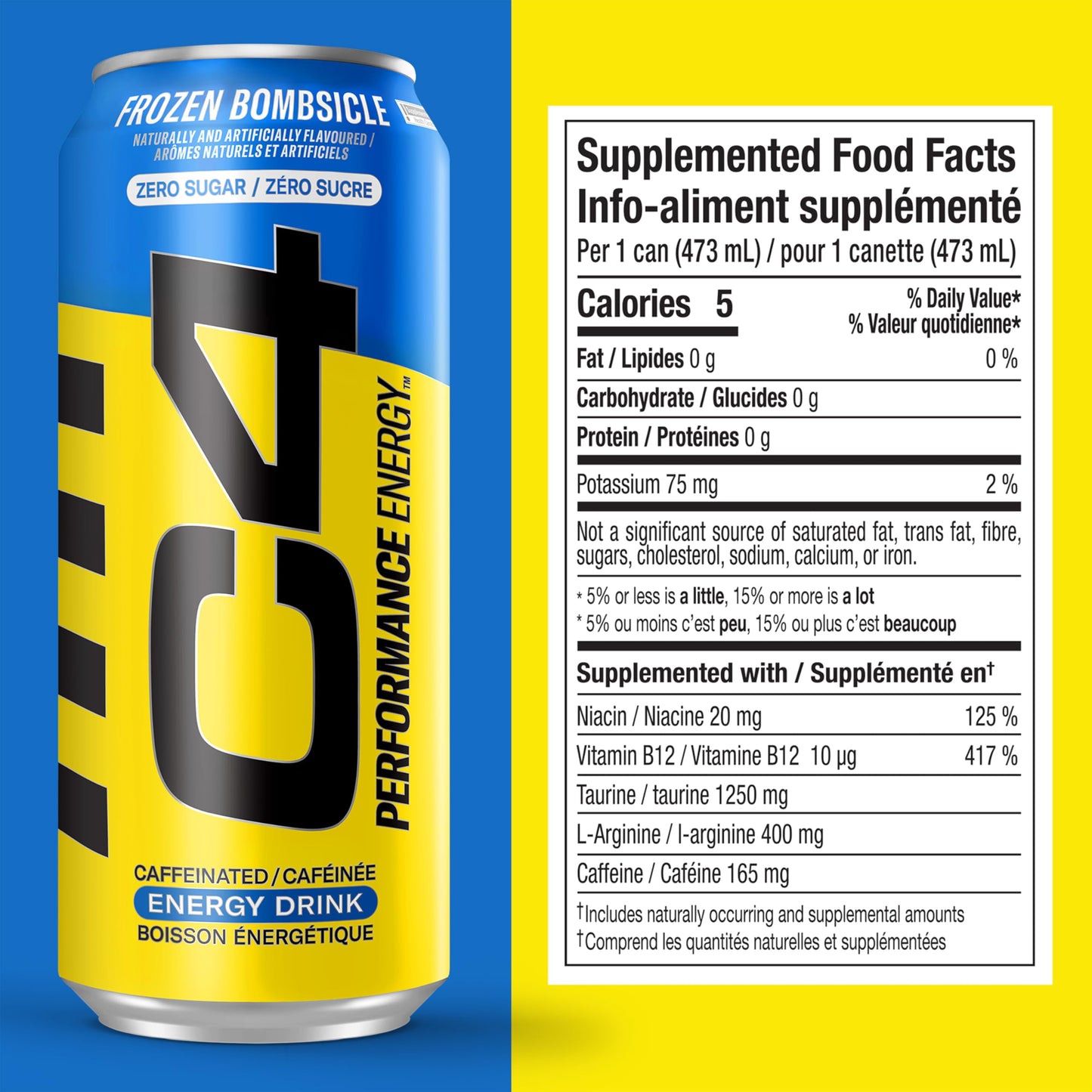 Cellucor C4 Performance Energy Drink, Frozen Bombsicle, Carbonated Sugar Free Drink with no Artificial Colours or Dyes, 473mL, 12 count 🍁 All In One Marketplace Canada
