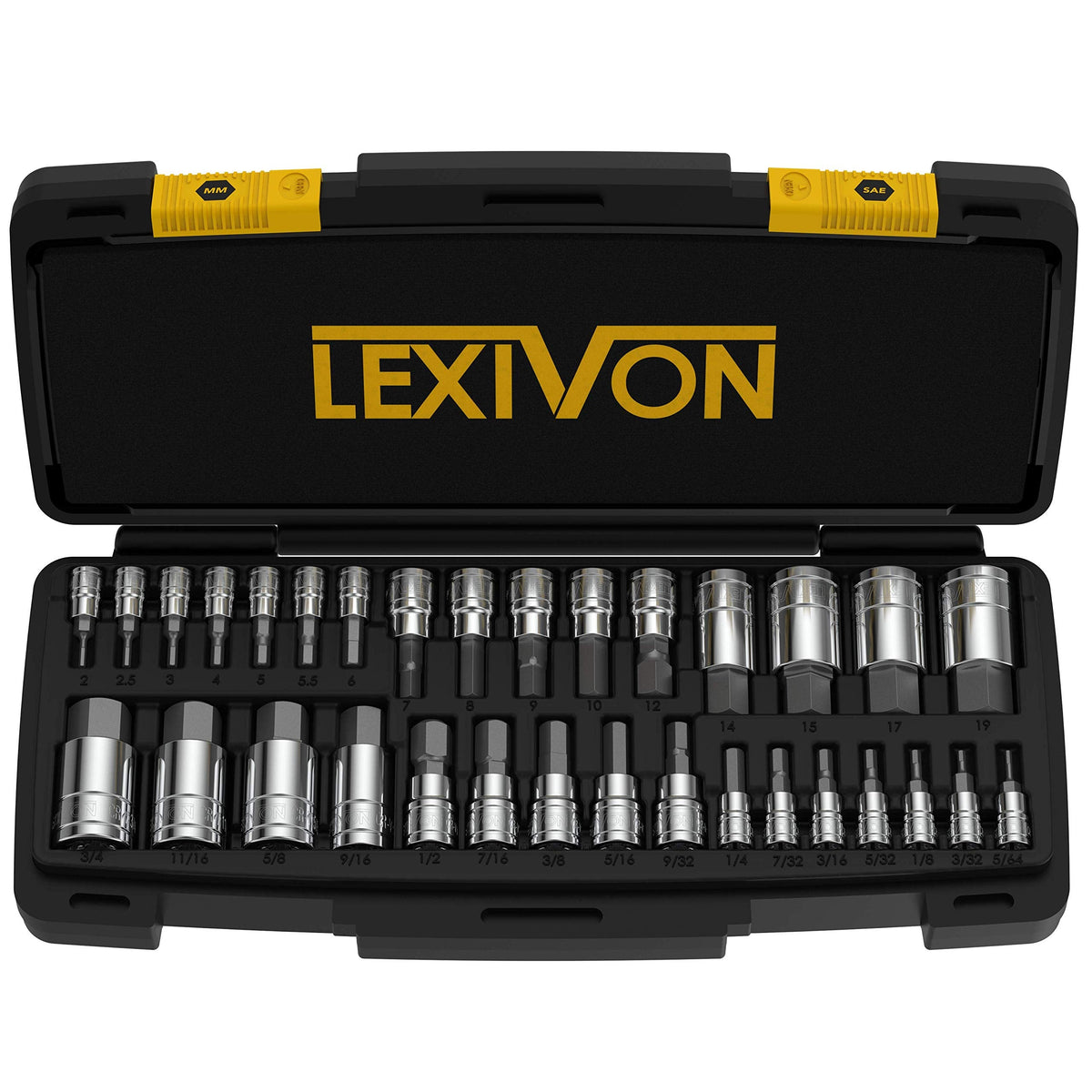 LEXIVON Master HEX Bit Socket Set, Premium S2 Alloy Steel | Complete 32-Piece, SAE and Metric Set | Enhanced Storage Case (LX-144) 🍁 All In One Marketplace Canada