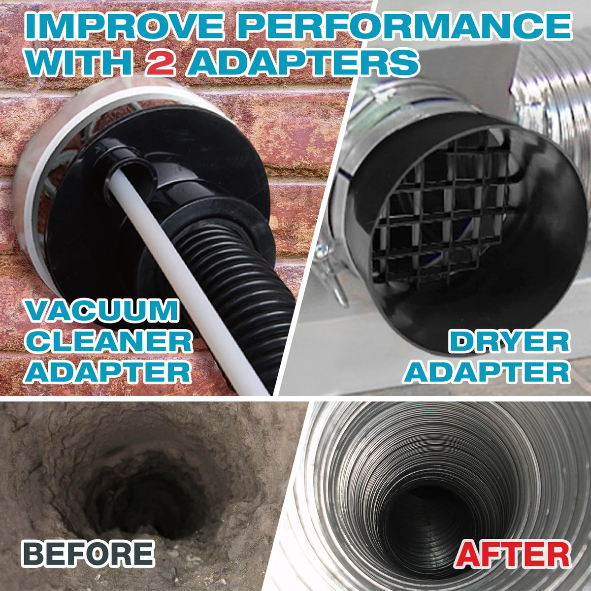 Sealegend 58-Piece Dryer Vent Cleaning Kit Omnidirectional Cleaner Include 35 Feet Dryer Vent Brush Blue Dryer Vacuum Attachment Lint Brush Vacuum&Dryer Adapter 🍁 All In One Marketplace Canada