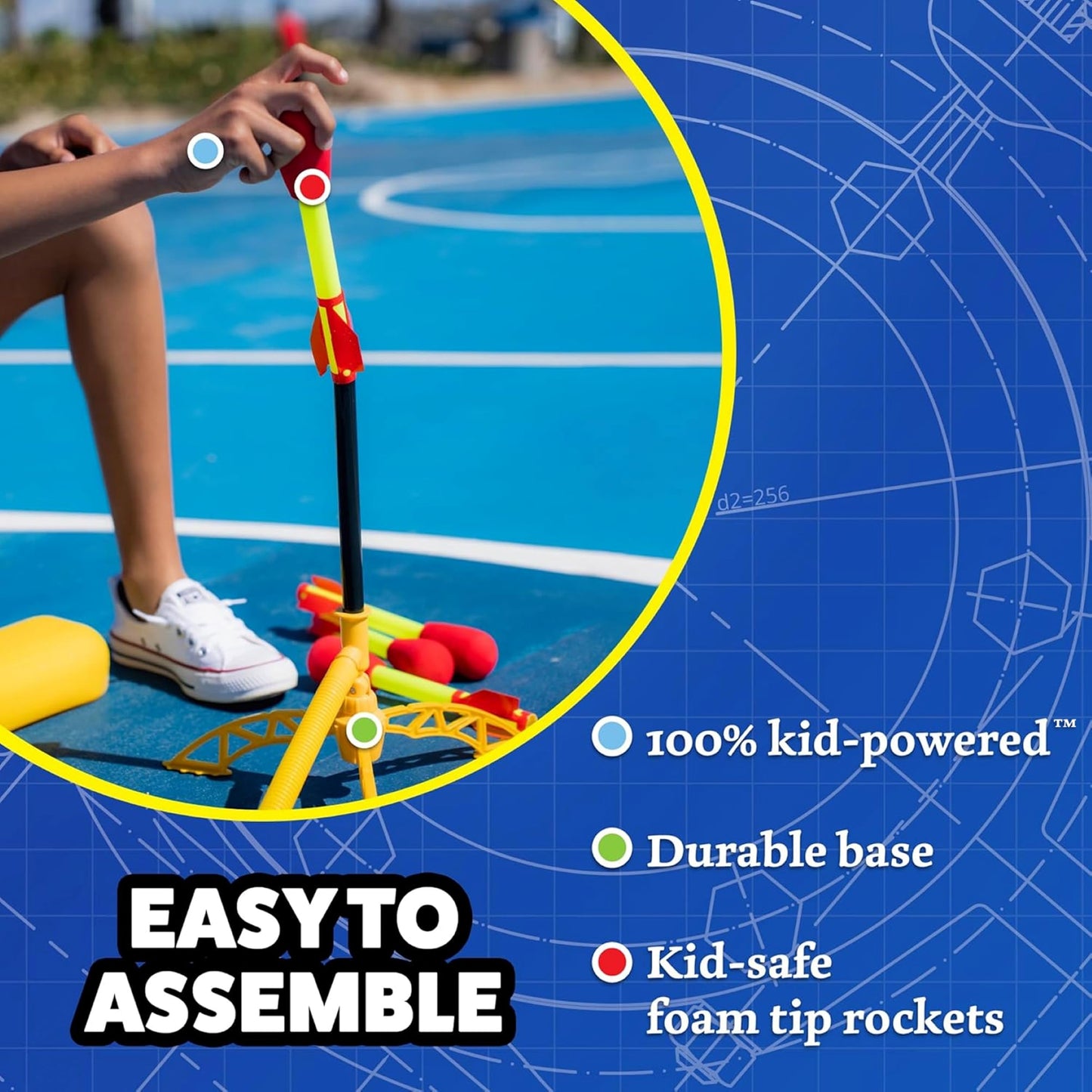 The Original Stomp Rocket® Ultra Rocket, 4 Rockets - Outdoor Rocket Toy Gift for Boys and Girls Ages 5 Years and Up - Comes with Toy Rocket Launcher 🍁 All In One Marketplace Canada