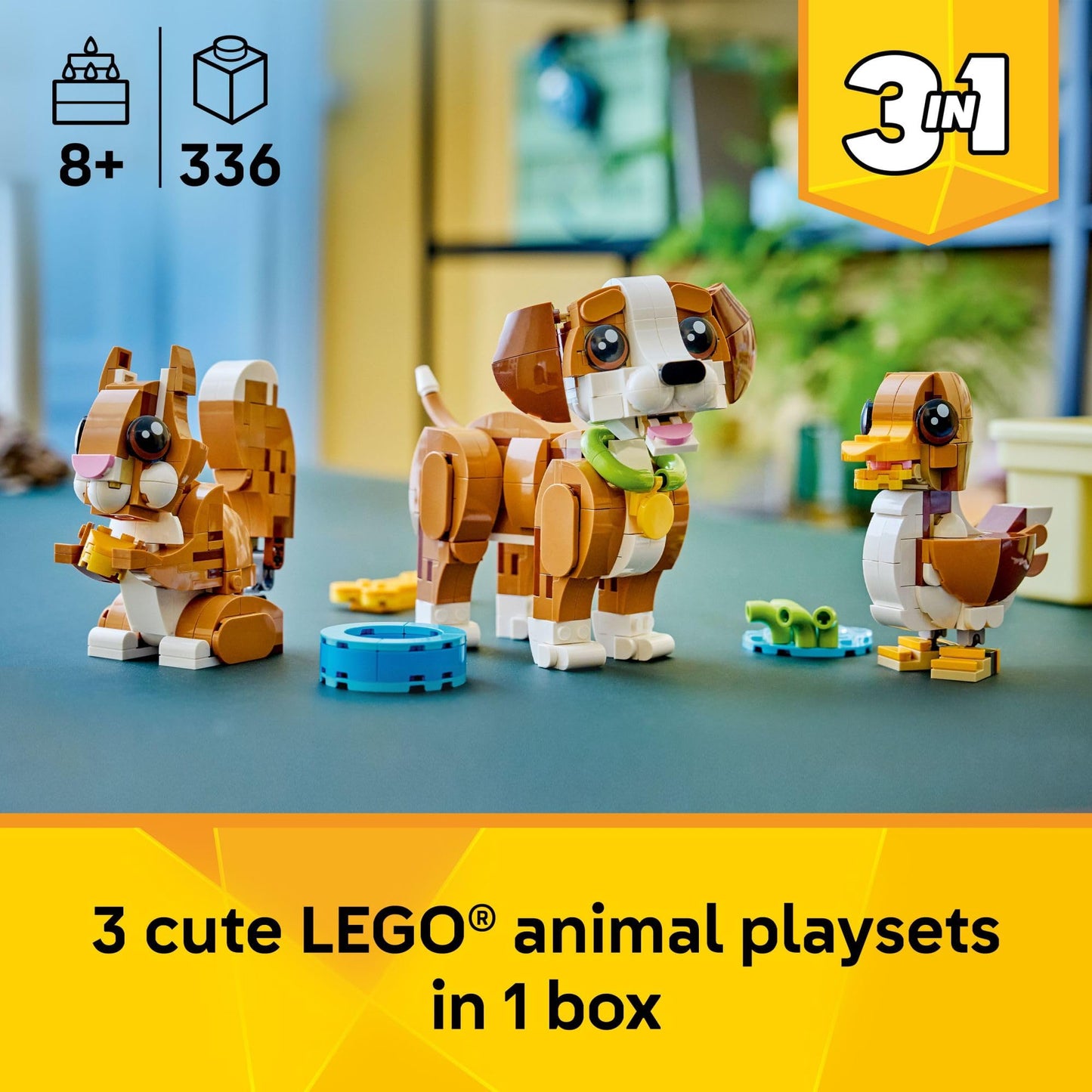 LEGO Creator 3 in 1 Cute Animals: Playful Puppy Dog Building Toy for Girls & Boys - Build a Pretend Play Dog, Squirrel, or Duck Toy - Gift Idea for Kids, Ages 8+ - 31382 🍁 All In One Marketplace Canada