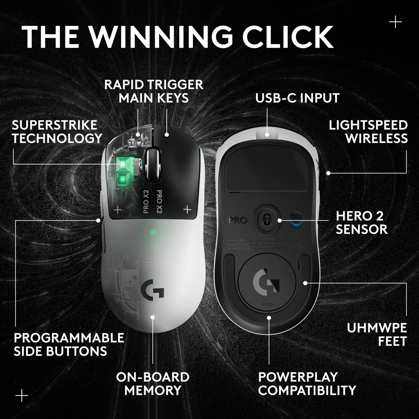 Logitech G PRO X2 SUPERSTRIKE Wireless Gaming Mouse - Black/White 🍁 All In One Marketplace Canada