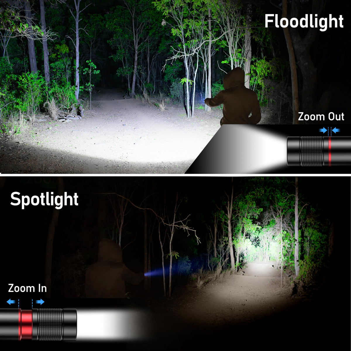 Blukar LED Rechargeable Flashlight 2 Pack, Super Bright Small Handheld Flashlights- Zoomable, Adjustable Brightness, Long Lasting Flash Light, Waterproof Pocket Size Torch Light for Emergency, Camping 🍁 All In One Marketplace Canada
