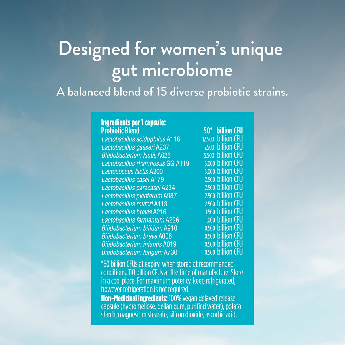 Genuine Health Advanced Gut Health Probiotic Women's Daily 50 Billion CFU - Healthy Digestion & Gut Flora Support - Women’s Probiotic - Vegan, Gluten-Free & Non-GMO - 30 Capsules (30 Servings) 🍁 All In One Marketplace Canada