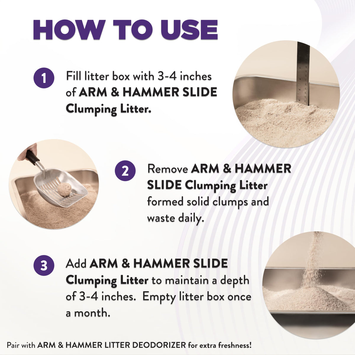 Arm & Hammer Slide Clumping Cat Litter, Multi-Cat Clay, Effortless Clean, 7-Day Odour Control, Dust-Free, Low-Tracking, Rock-Hard Clumps, Baking Soda Power, 12.7 kg 🍁 All In One Marketplace Canada