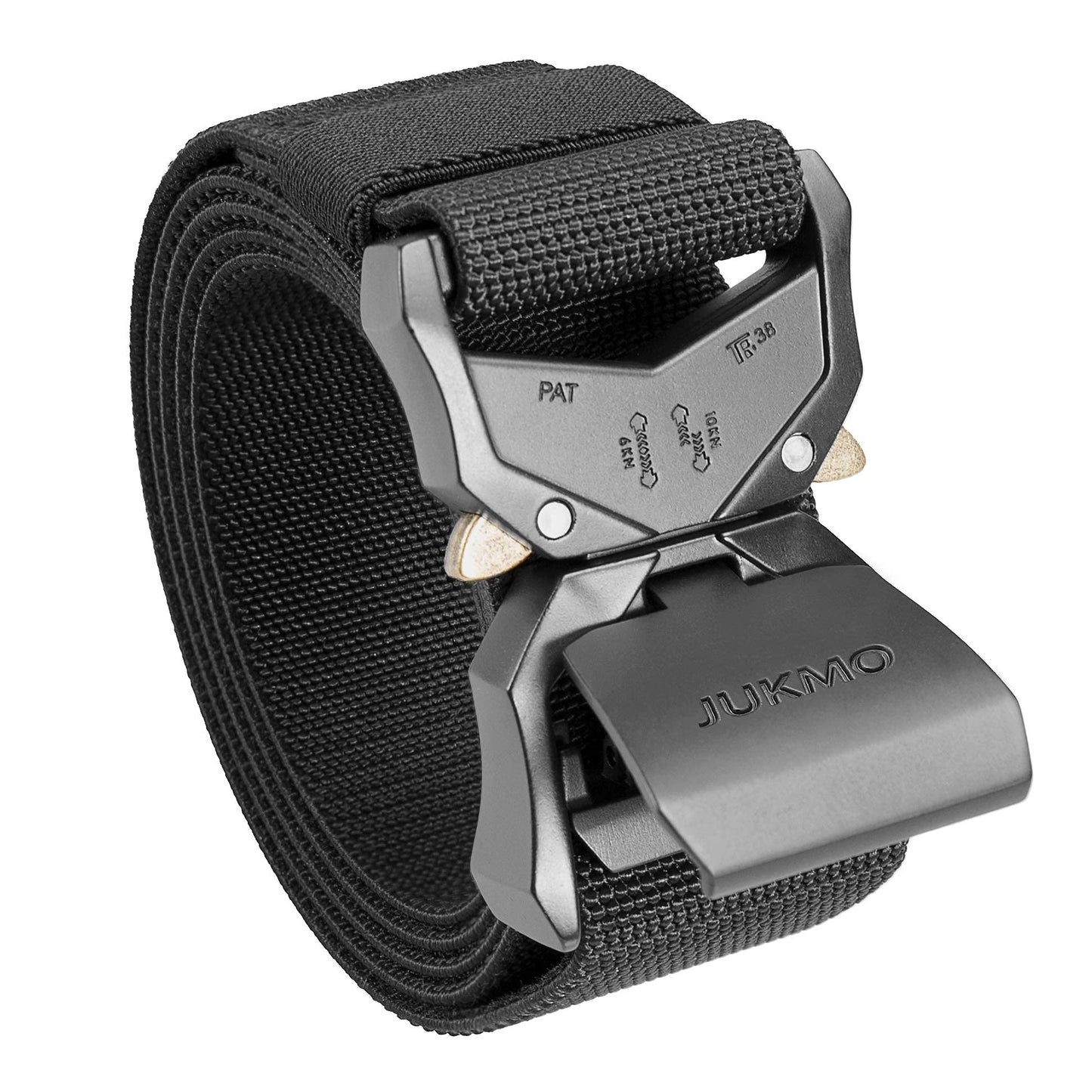 JUKMO Tactical Belt, Military Hiking Rigger 1.5 inches Nylon Web Work Belt with Heavy Duty Quick Release Buckle (Black, Small) 🍁 All In One Marketplace Canada