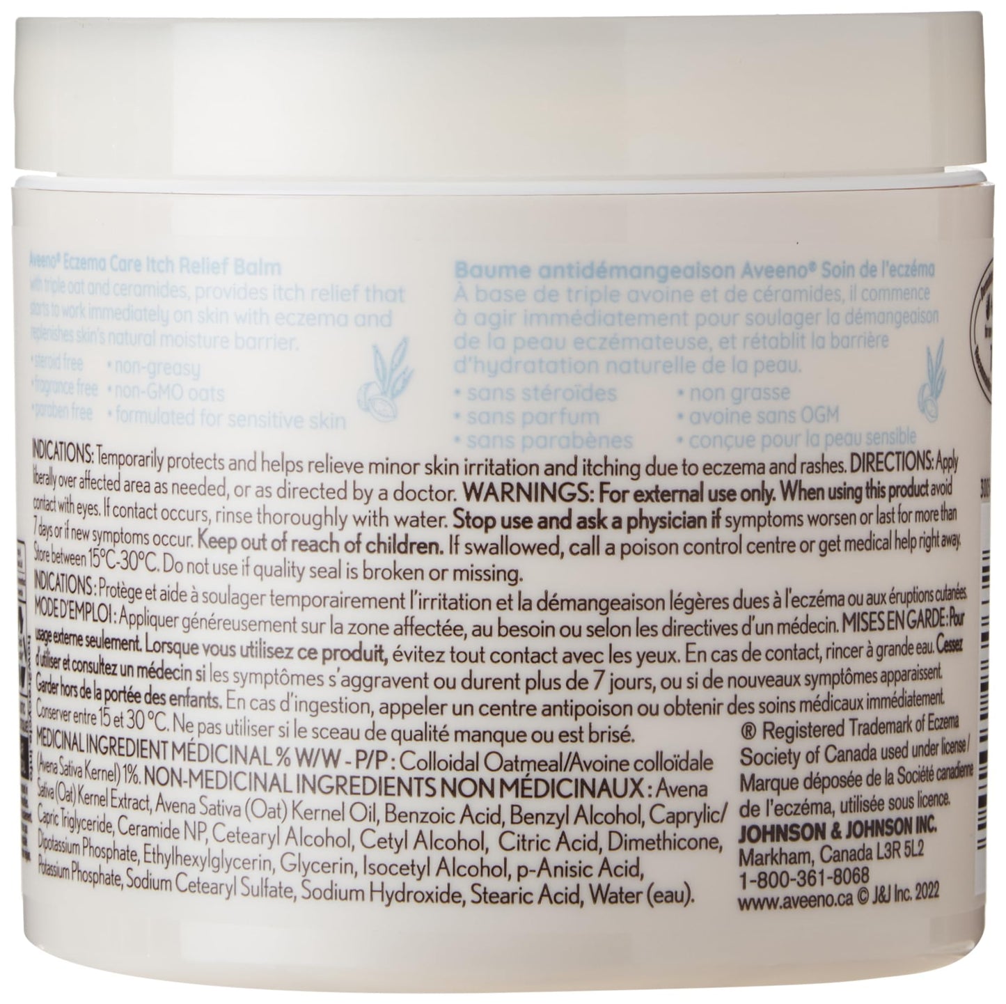 Aveeno Eczema Care Itch Relief Balm, Colloidal Oatmeal Eczema Cream for Instant Itchy Skin Relief, Intense Moisturizing Balm for Sensitive, Eczema-Prone Skin, Steroid- & Fragrance-Free, 311g 🍁 All In One Marketplace Canada