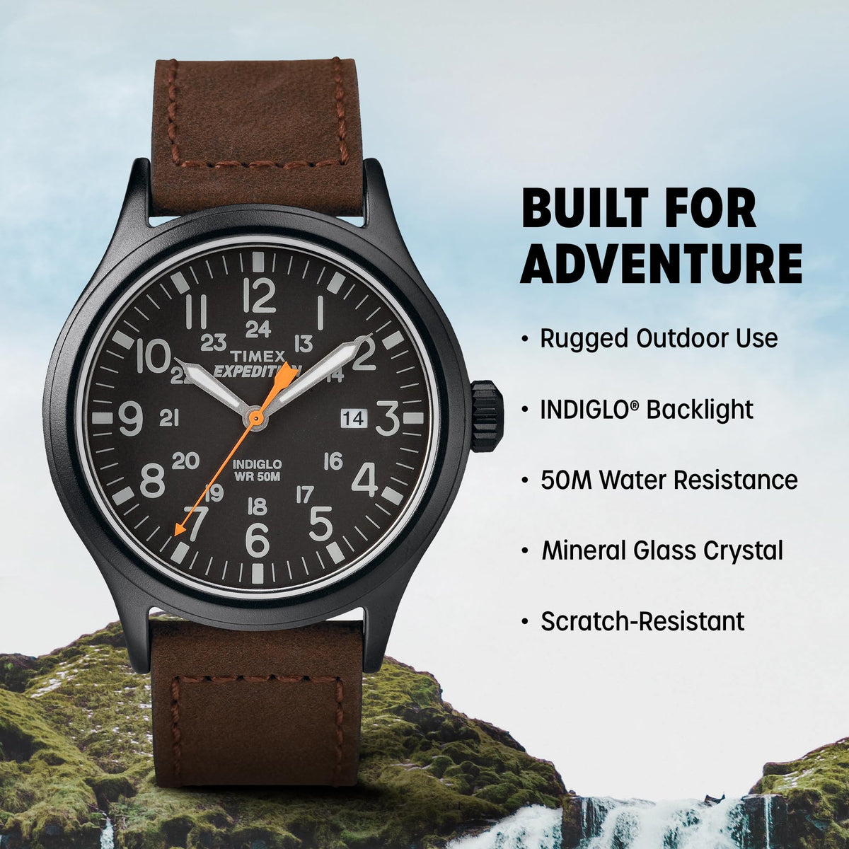 Timex Men's TW4B12500 Expedition Scout 40mm Brown/Black Leather Strap Watch 🍁 All In One Marketplace Canada