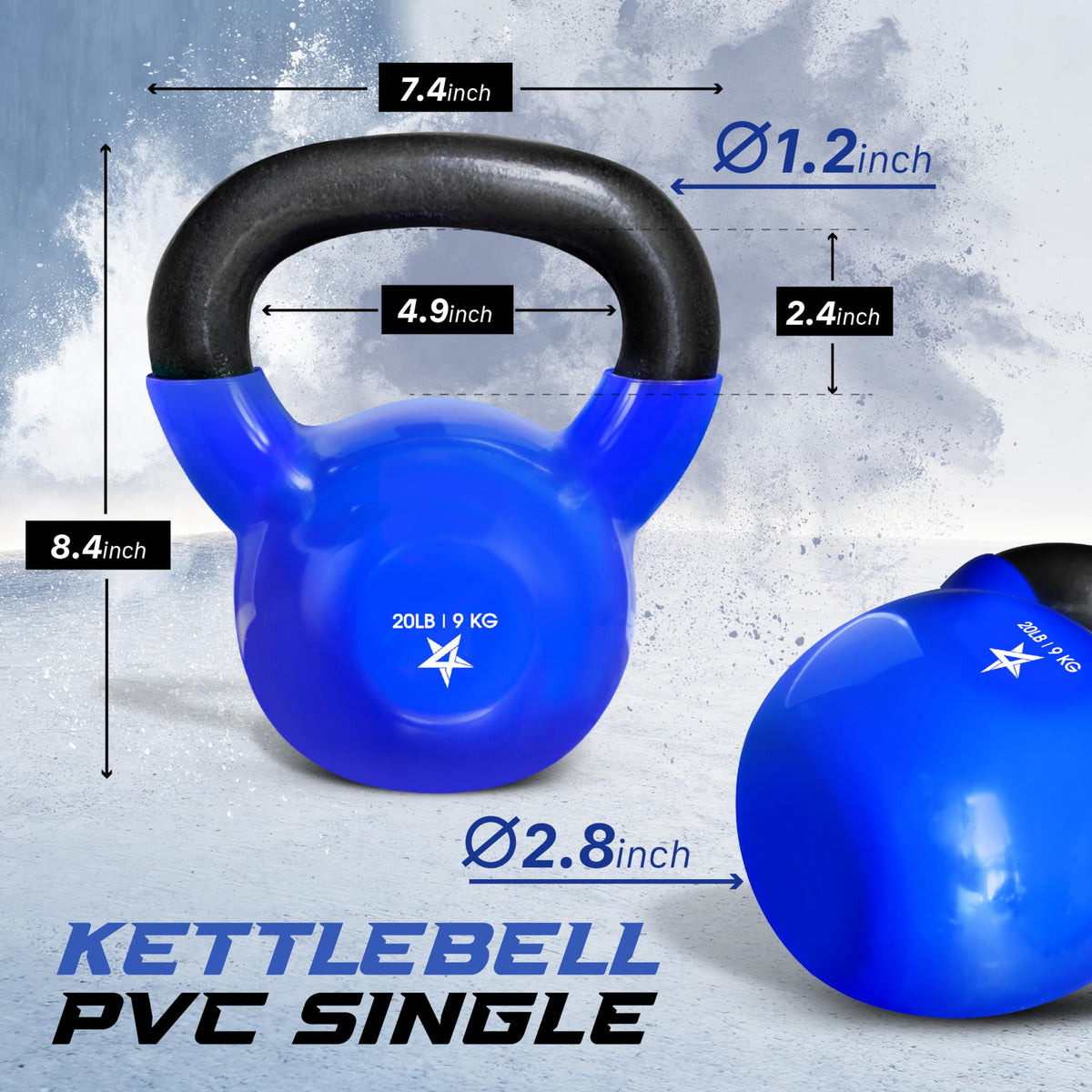 Yes4All Vinyl Coated Kettlebell Weights – Great for Full Body Workout and Strength Training – Vinyl Kettlebell 20 lbs 🍁 All In One Marketplace Canada