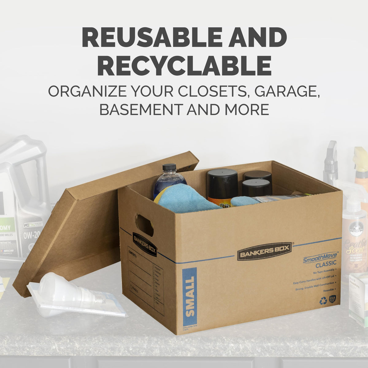 Bankers Box SmoothMove Classic Moving Boxes, Tape-Free Assembly, Easy Carry Handles, Medium, 18 x 15 x 14 Inches, 8 Pack (7717210) 🍁 All In One Marketplace Canada