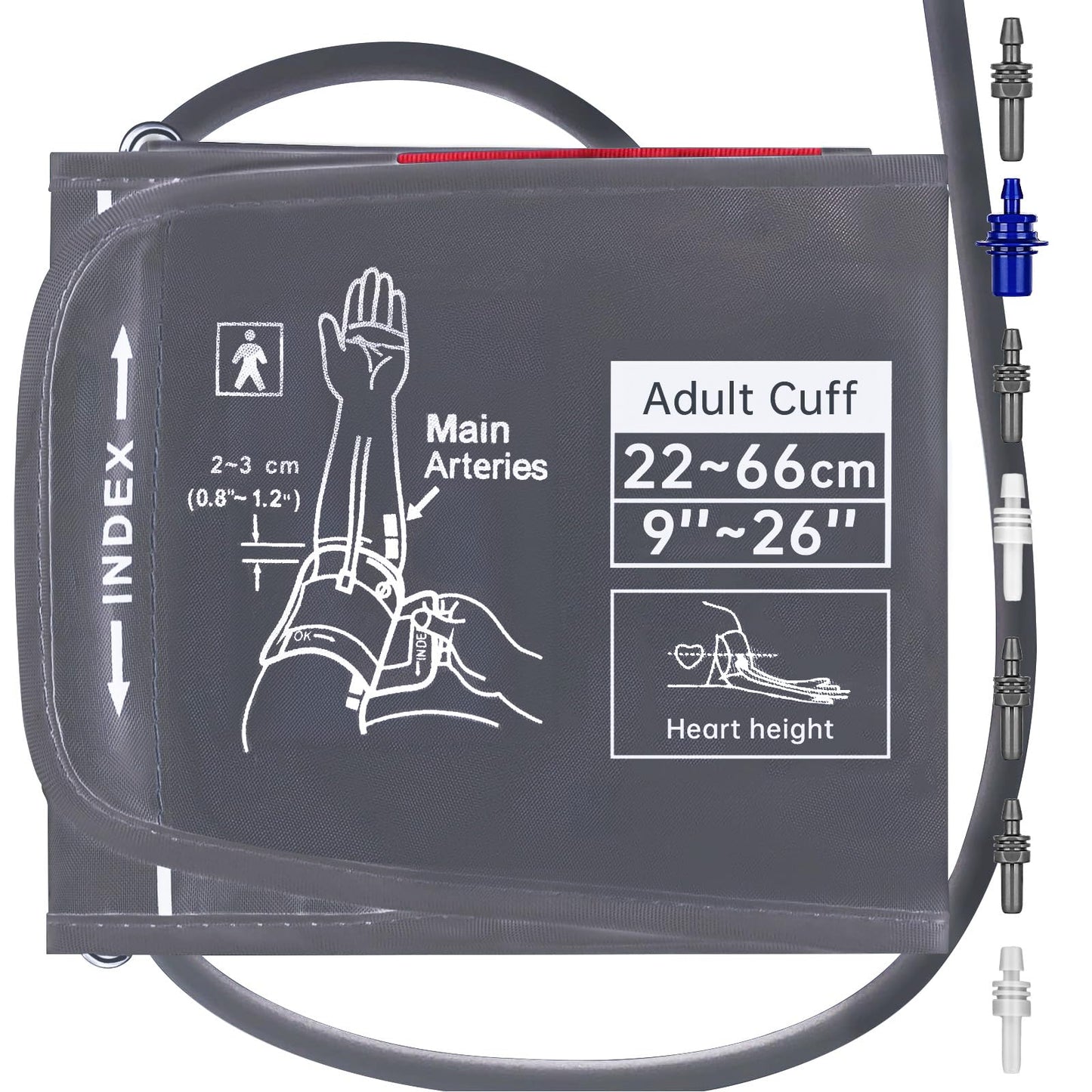 Alcarefam Extra Large Blood Pressure Cuff, 22-66cm XXL Cuff for Big Arms, Replacement Adult Cuff Compatible with Omron BP Monitors, 7 Connectors 🍁 All In One Marketplace Canada