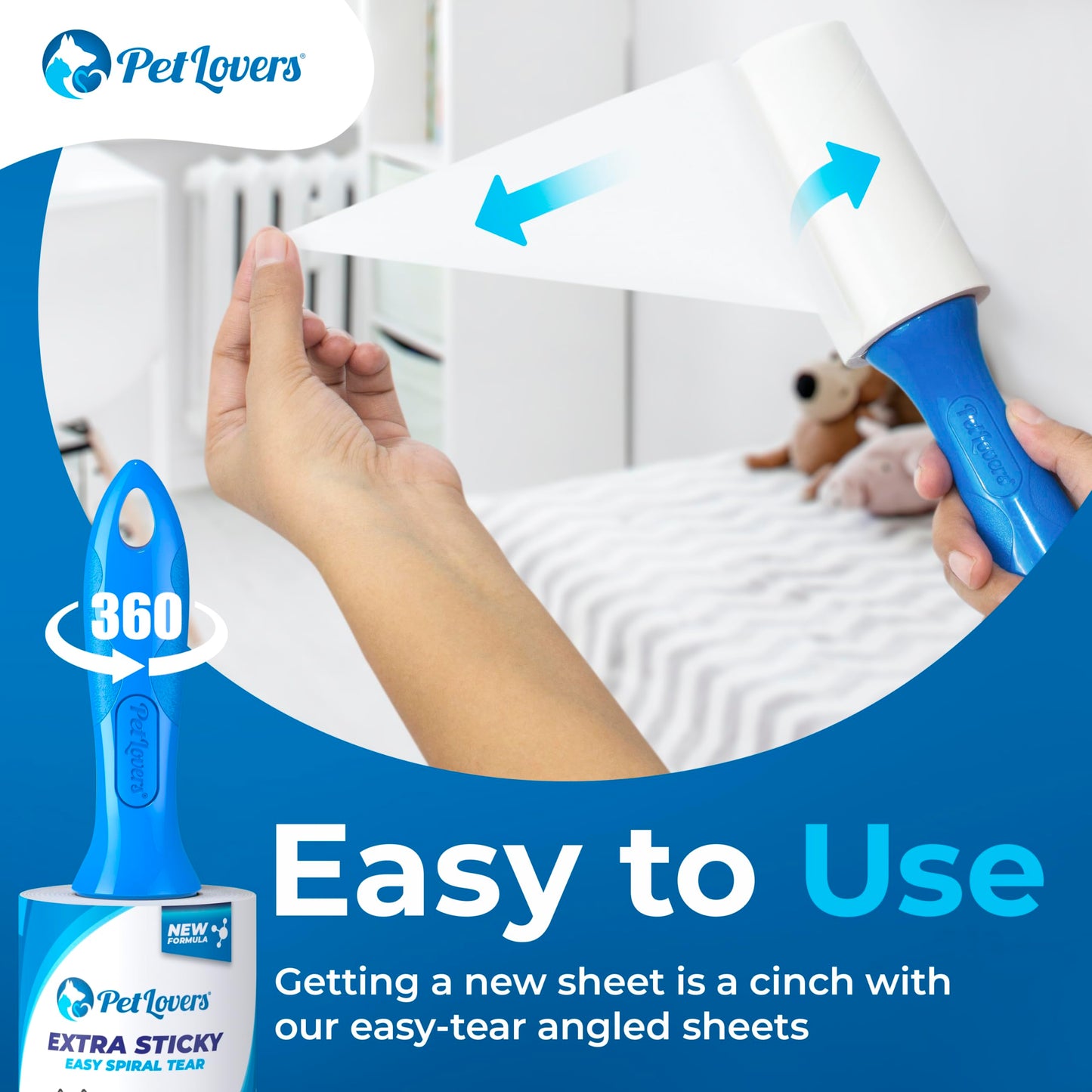 PetLovers Extra Sticky Lint Roller Ultimate Value Set 800 Sheets for Pet Hair Removal, Dog and Cat Lint Remover 8 Pack 🍁 All In One Marketplace Canada
