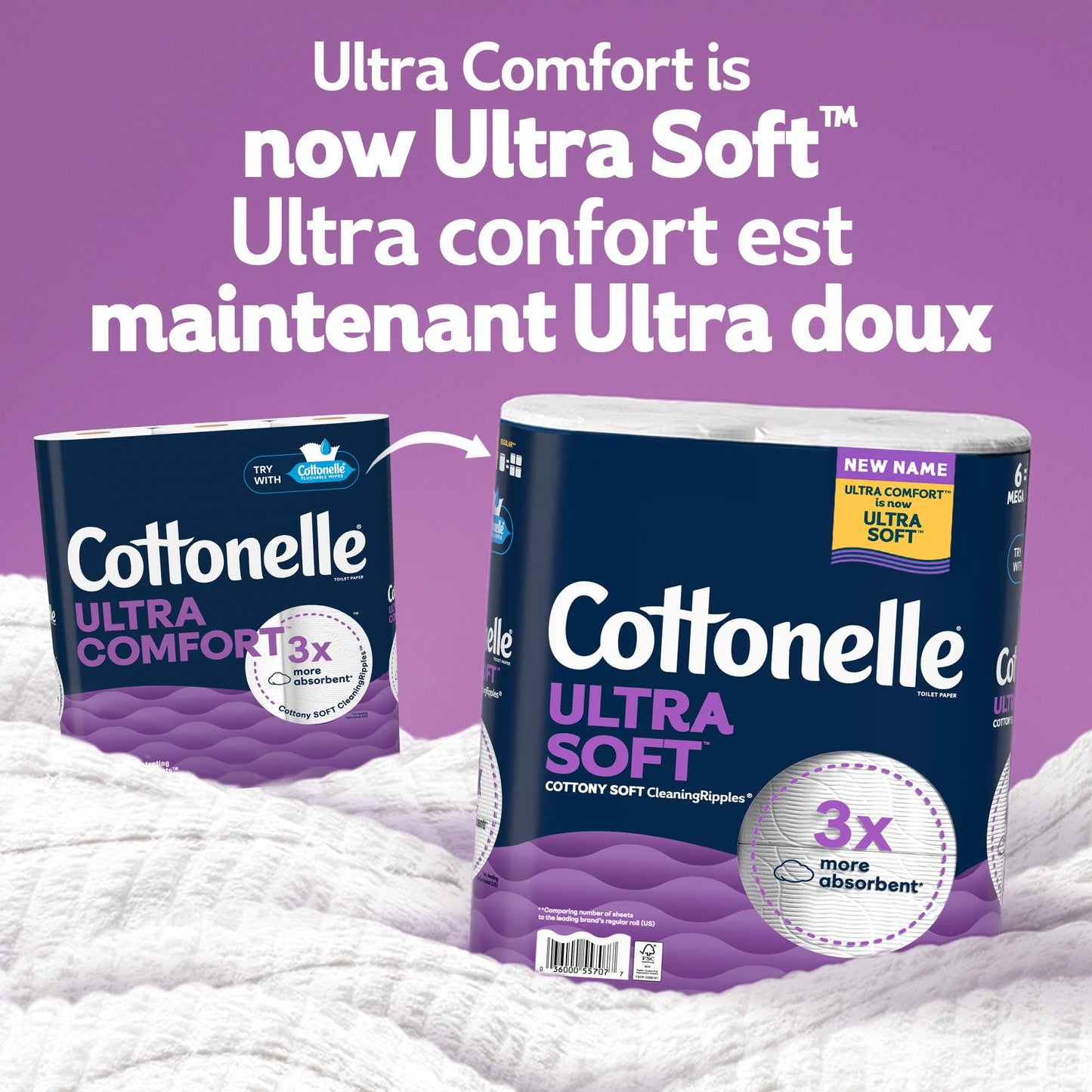 Cottonelle Toilet Paper, 36 Mega Rolls = 144 Regular Rolls (2 Packs of 18), Ultra Soft (Formerly Ultra Comfort), Soft Bathroom Tissue, 244 Sheets per Roll, Packaging May Vary 🍁 All In One Marketplace Canada