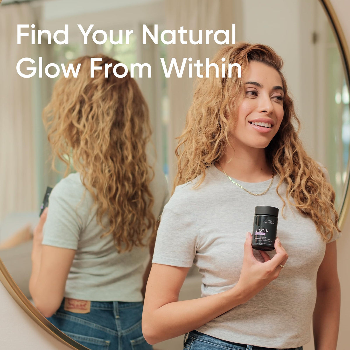 Sports Research® Extra Strength Vegan Biotin 5,000mcg with Organic Coconut Oil - Helps to Maintain Healthy Hair, Nails and Skin - Great for Women & Men - 120 Veggie Softgels 🍁 All In One Marketplace Canada
