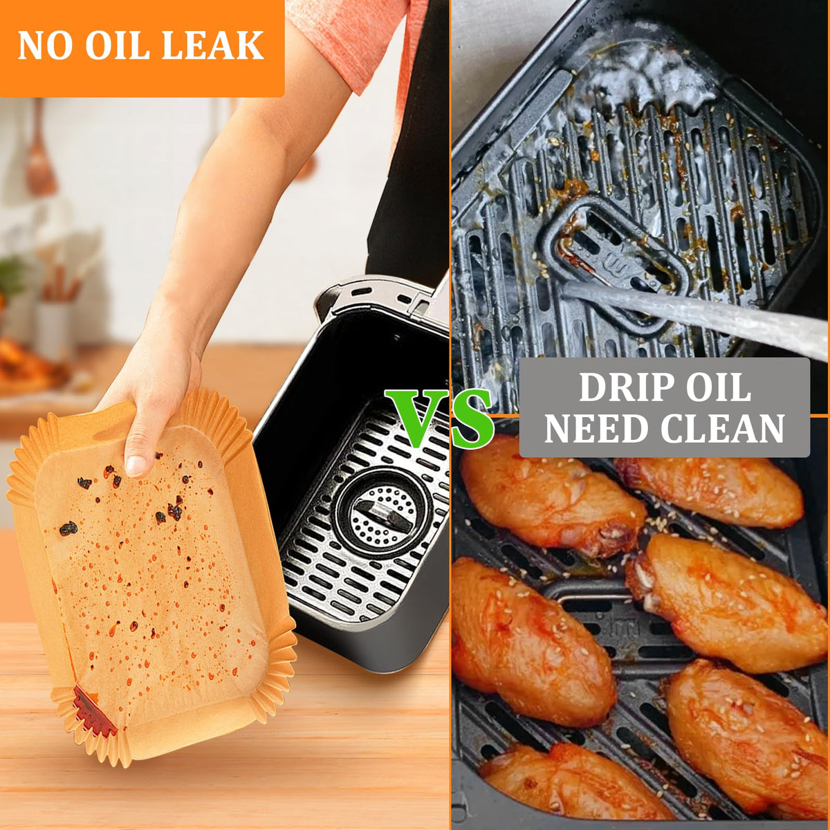 200PCS Air Fryer Liners for Ninja: Higher Non-Stick Disposable Parchment Paper Liner for Ninja DZ201/DZ401 Dual Airfryer Baking - Food Grade Ninja Air Fryer Accessories - Rectangle 8.6 x 5.5 inch 🍁 All In One Marketplace Canada