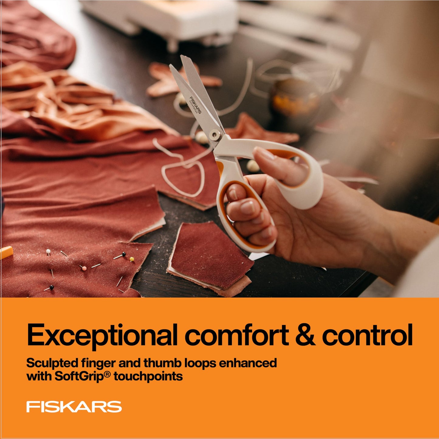 Fiskars RazorEdge Fabric Scissors - 8" Heavy Duty Fabric Shears with SoftGrip Ergonomic Handle, Premier Grade Stainless Steel Blades 🍁 All In One Marketplace Canada