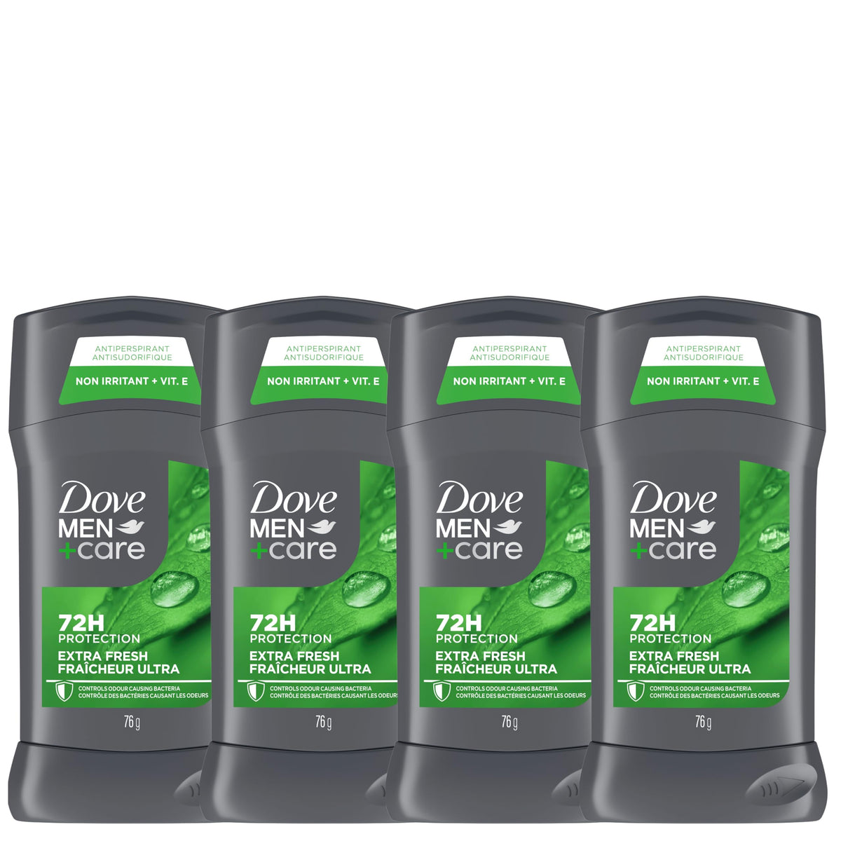 Dove Men+Care Antiperspirant Stick for 72h sweat & odour protection Extra Fresh with Triple Action moisturizer to help prevent skin irritation caused by dryness, 76g (Pack of 4) 🍁 All In One Marketplace Canada