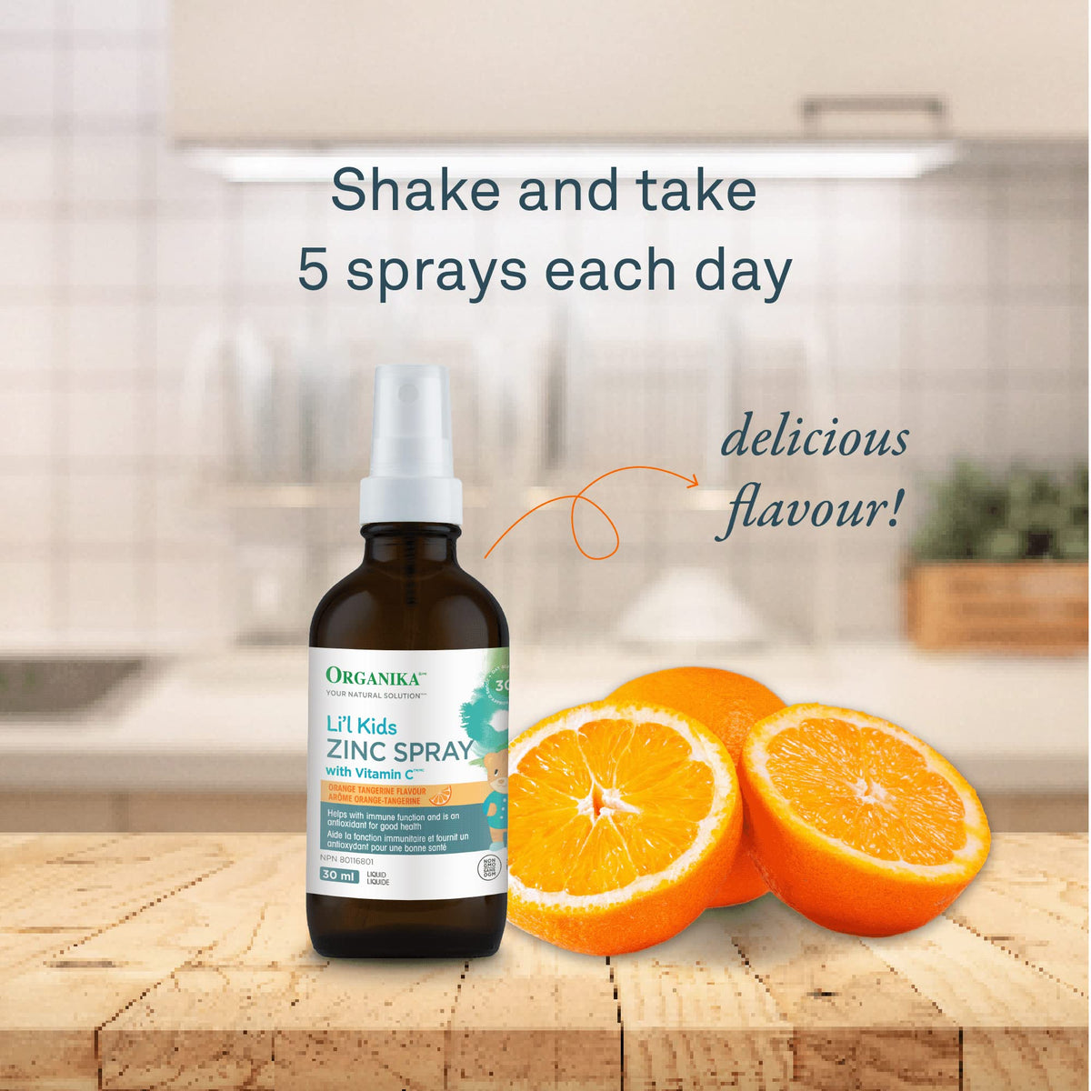 Organika Canadian-Made Kids Zinc Spray with Vitamin C- Orange Tangerine Flavour- Immune Support for your Kids, Easy Spray Format- 30ml 🍁 All In One Marketplace Canada