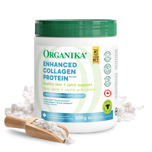Organika Enhanced Collagen Peptides Powder (Type 1 & 3) – 10g Per Serving for Hair, Skin, Nails & Joints – Canadian-Made, Grass-Fed, Non-GMO, 500g 🍁 All In One Marketplace Canada
